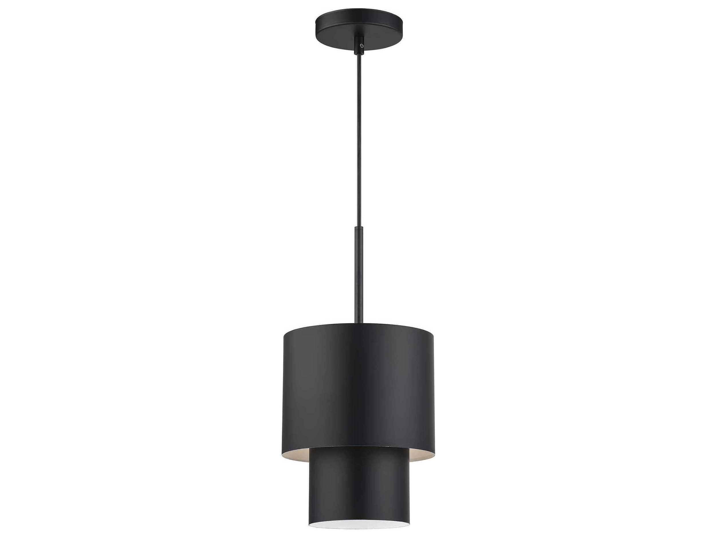 Livex Lighting Zolana 1-Light Black Drum Mini Pendant