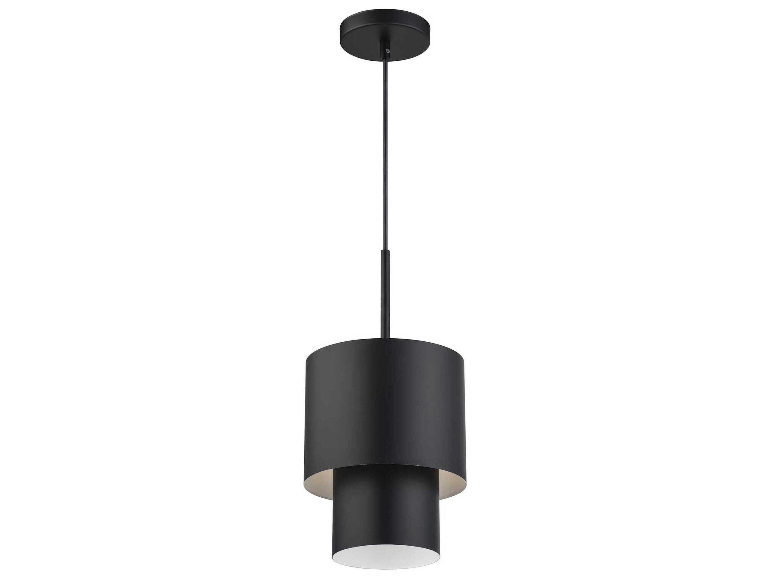 Livex Lighting Zolana 1-Light Black Drum Mini Pendant