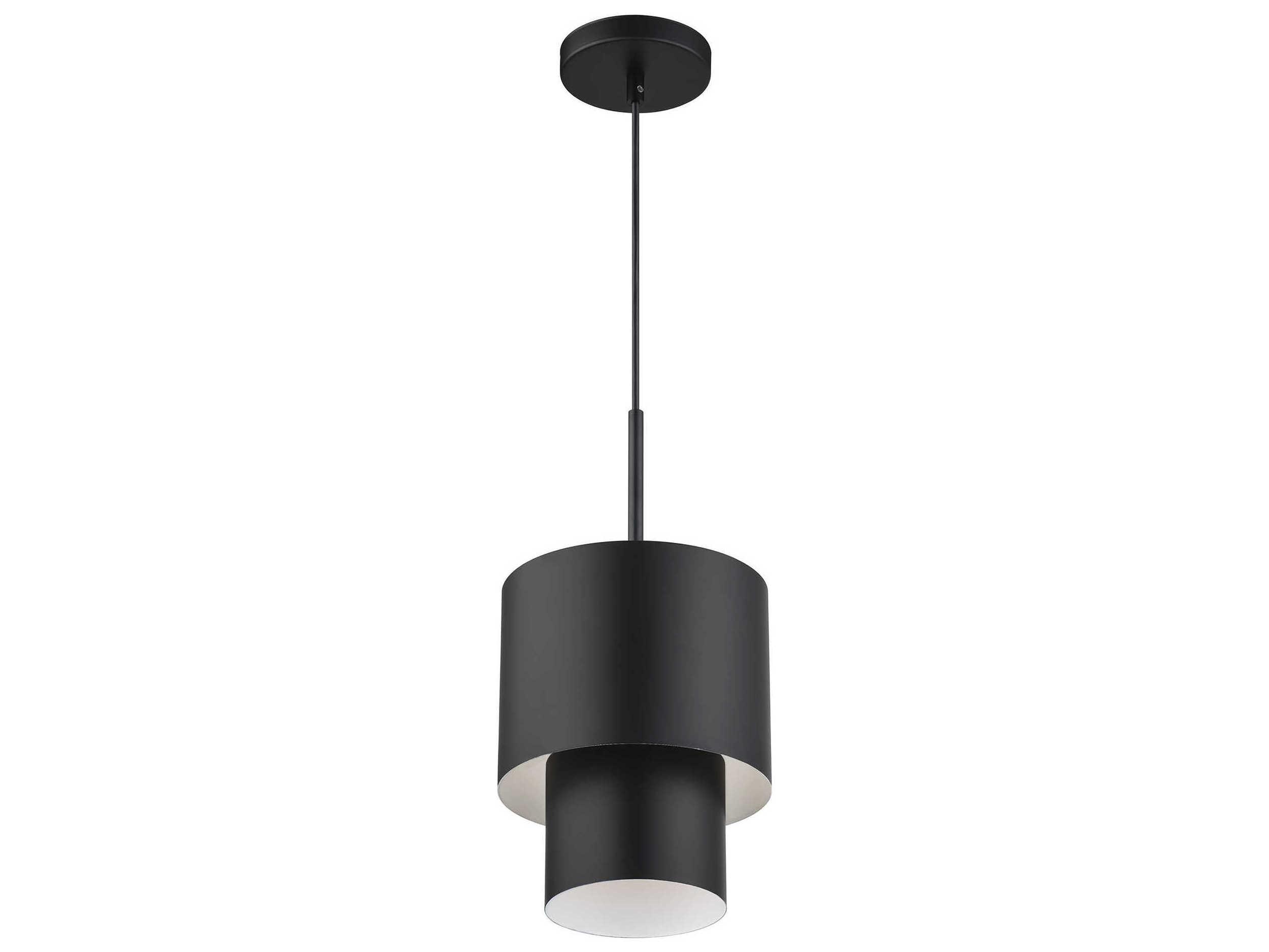 Livex Lighting Zolana 1-Light Black Drum Mini Pendant