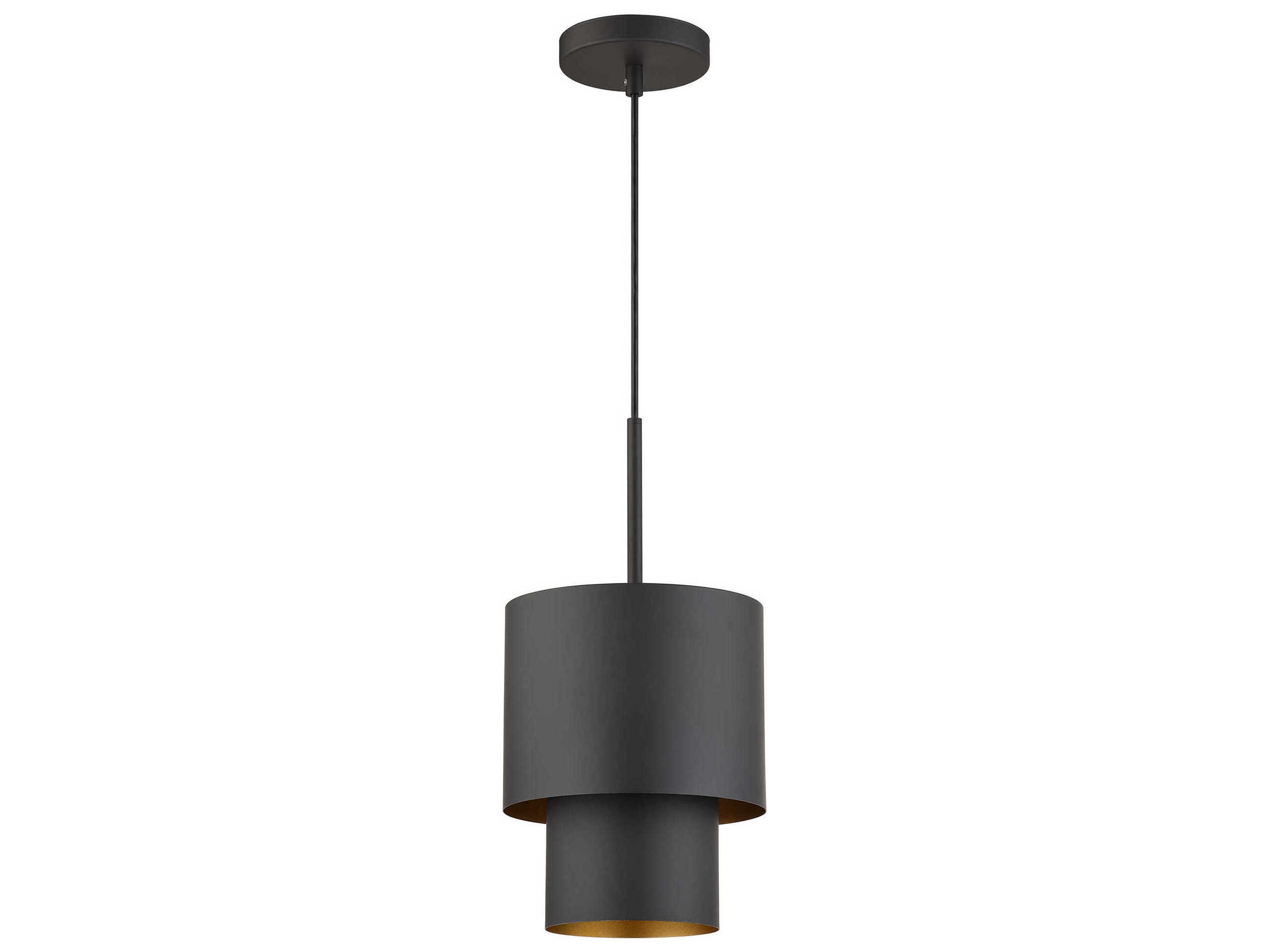Livex Lighting Zolana 1-Light Bronze Black Drum Mini Pendant