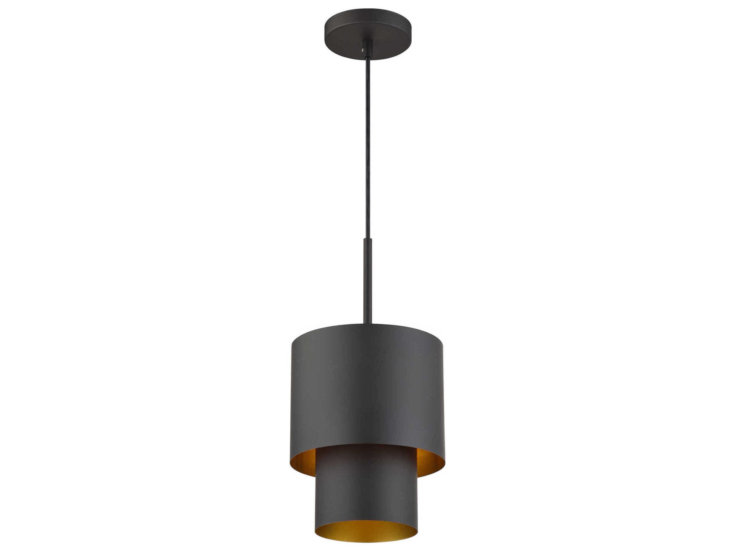 Livex Lighting Zolana 1-Light Bronze Black Drum Mini Pendant