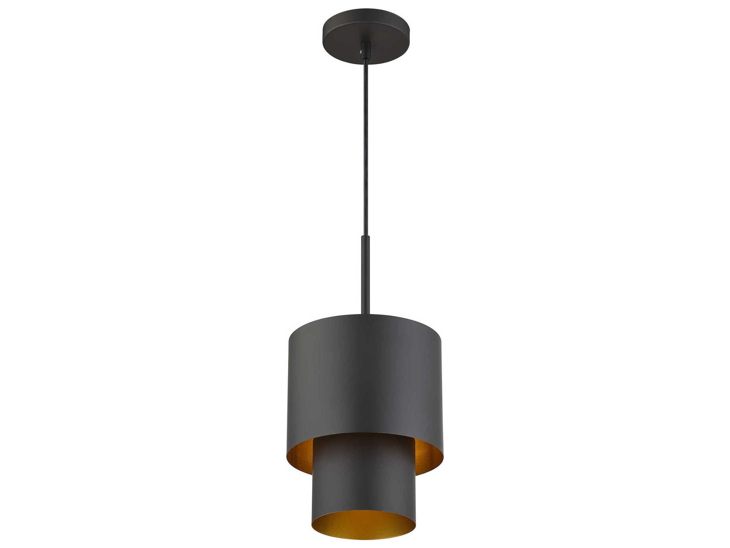 Livex Lighting Zolana 1-Light Bronze Black Drum Mini Pendant