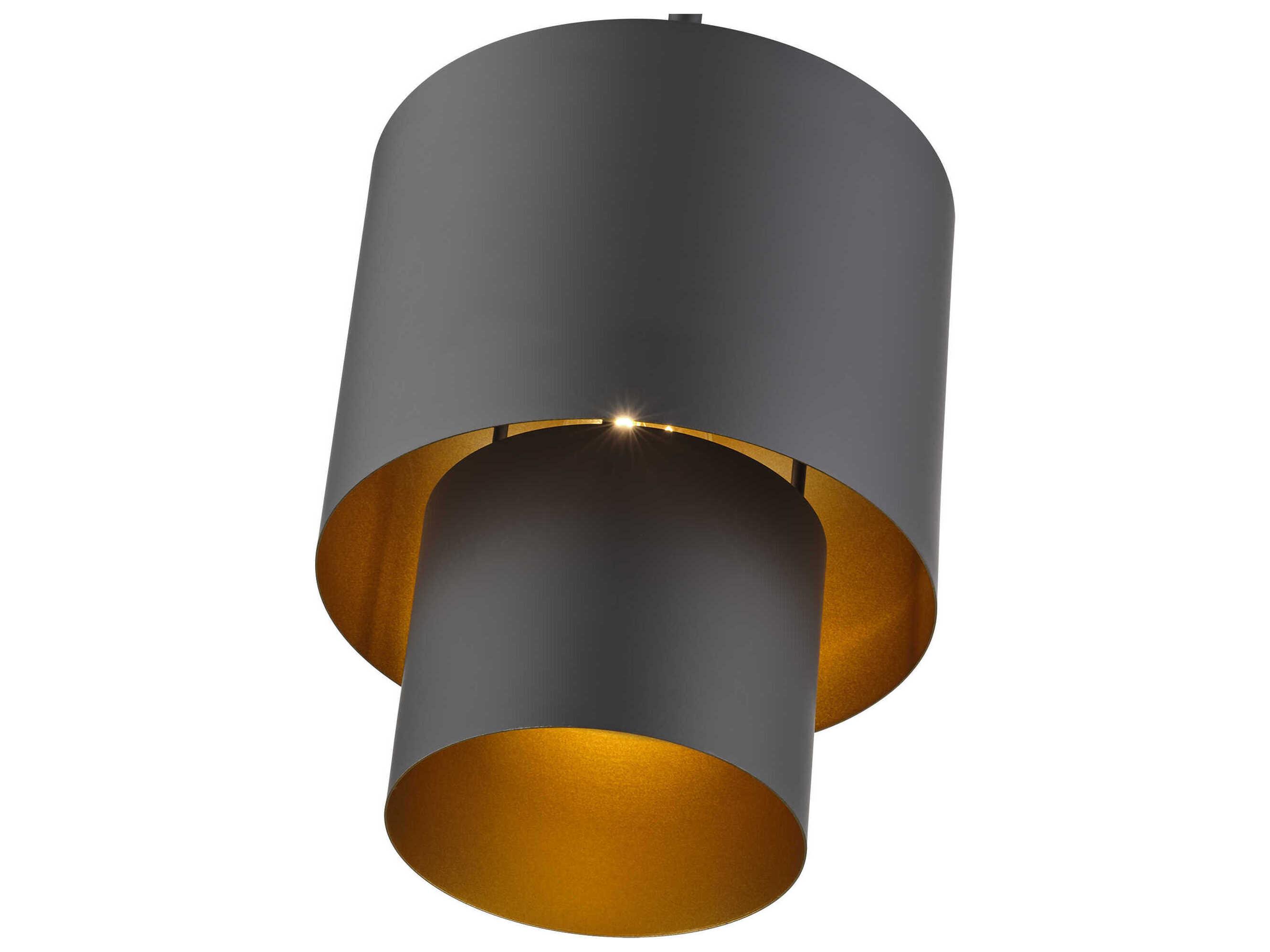 Livex Lighting Zolana 1-Light Bronze Black Drum Mini Pendant