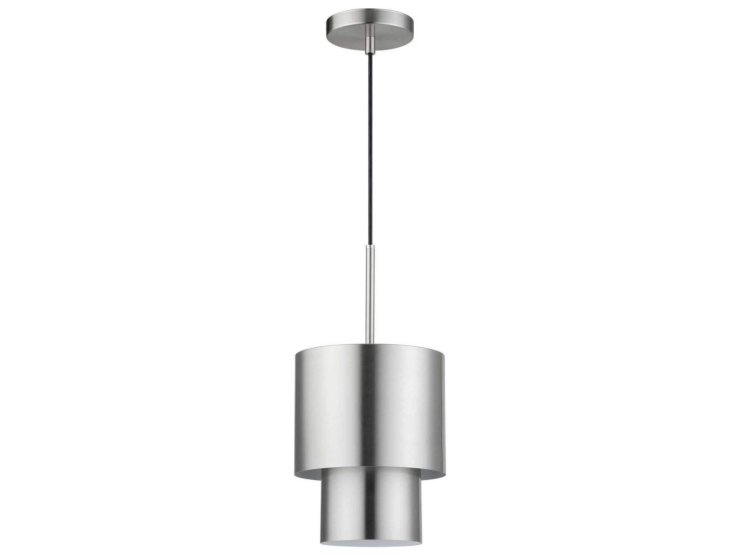 Livex Lighting Zolana 1-Light Brushed Nickel Drum Mini Pendant