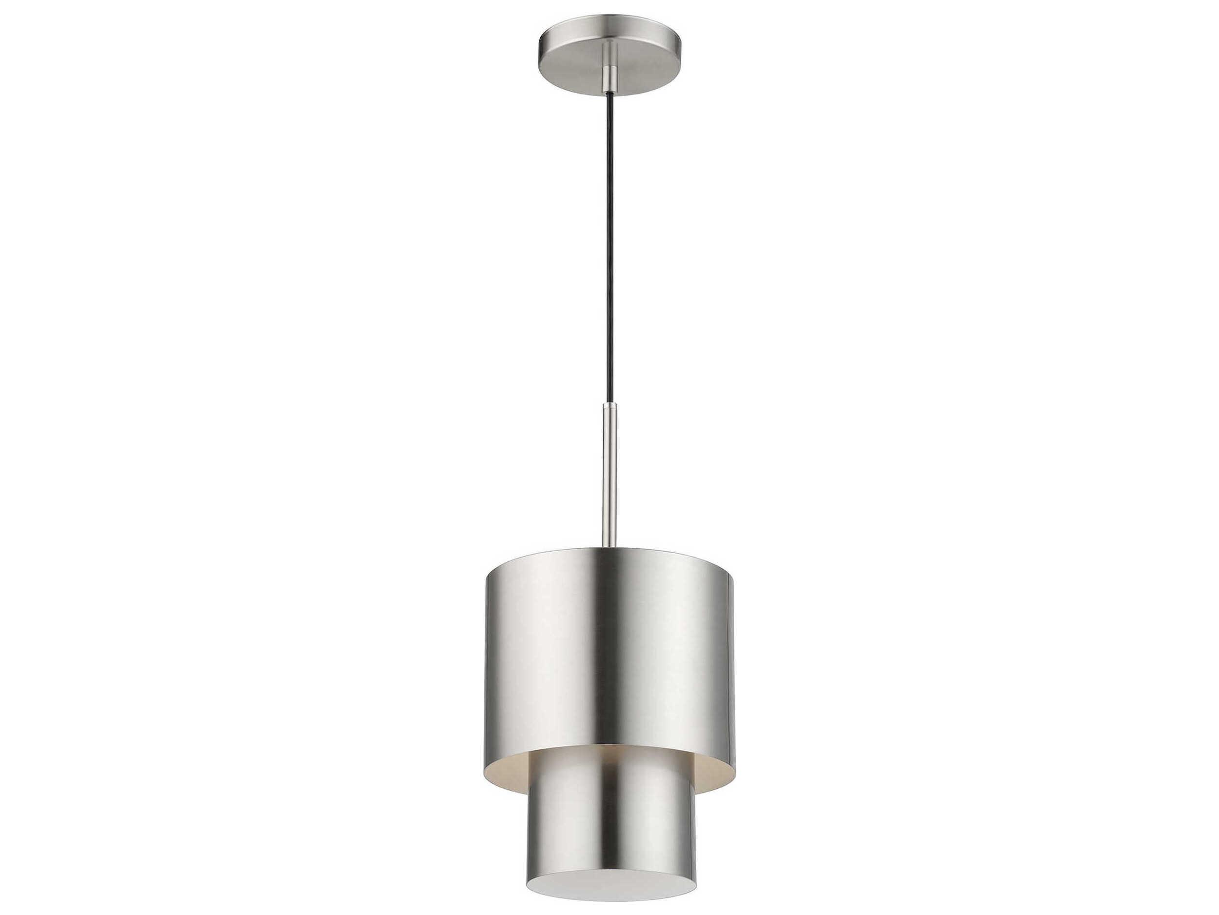 Livex Lighting Zolana 1-Light Brushed Nickel Drum Mini Pendant