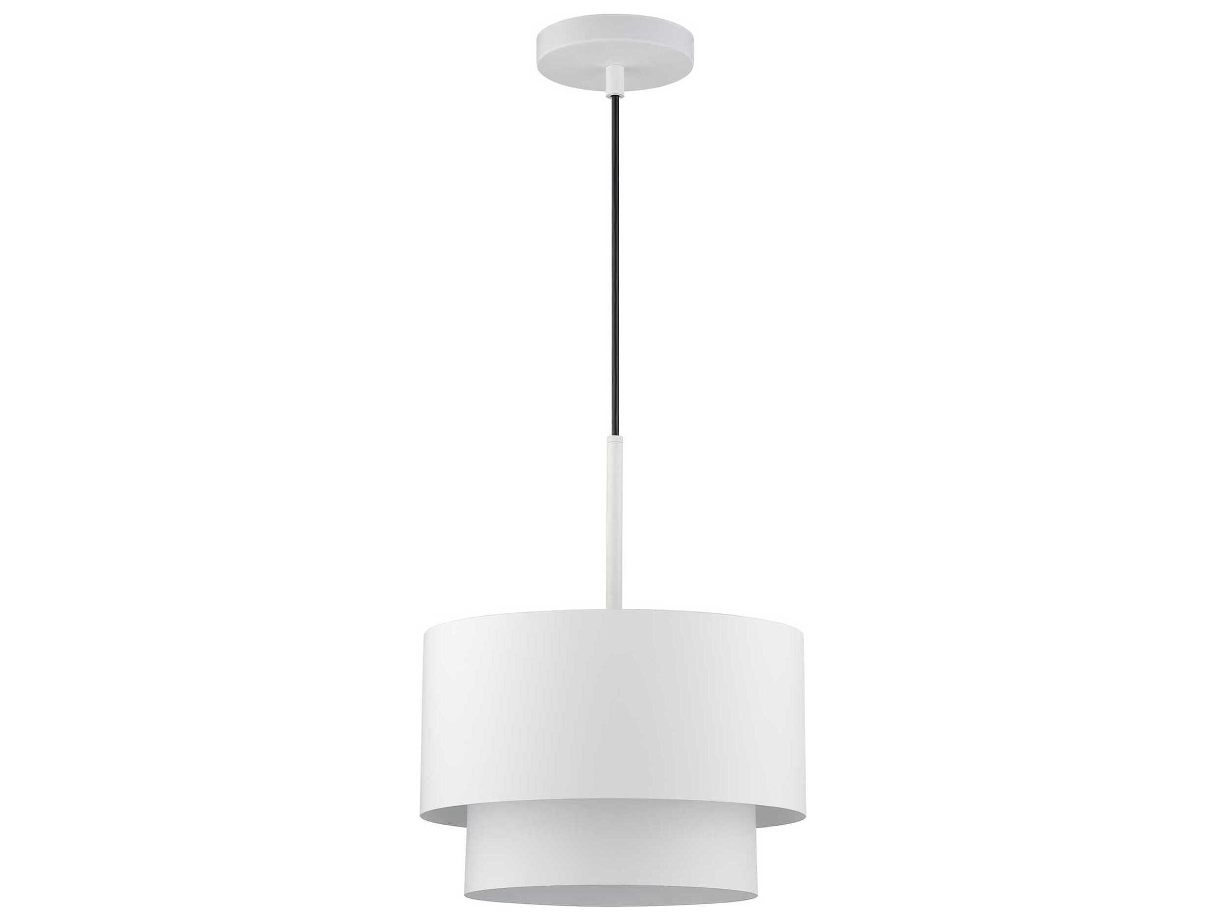 Livex Lighting Zolana 1-Light White Drum Mini Pendant