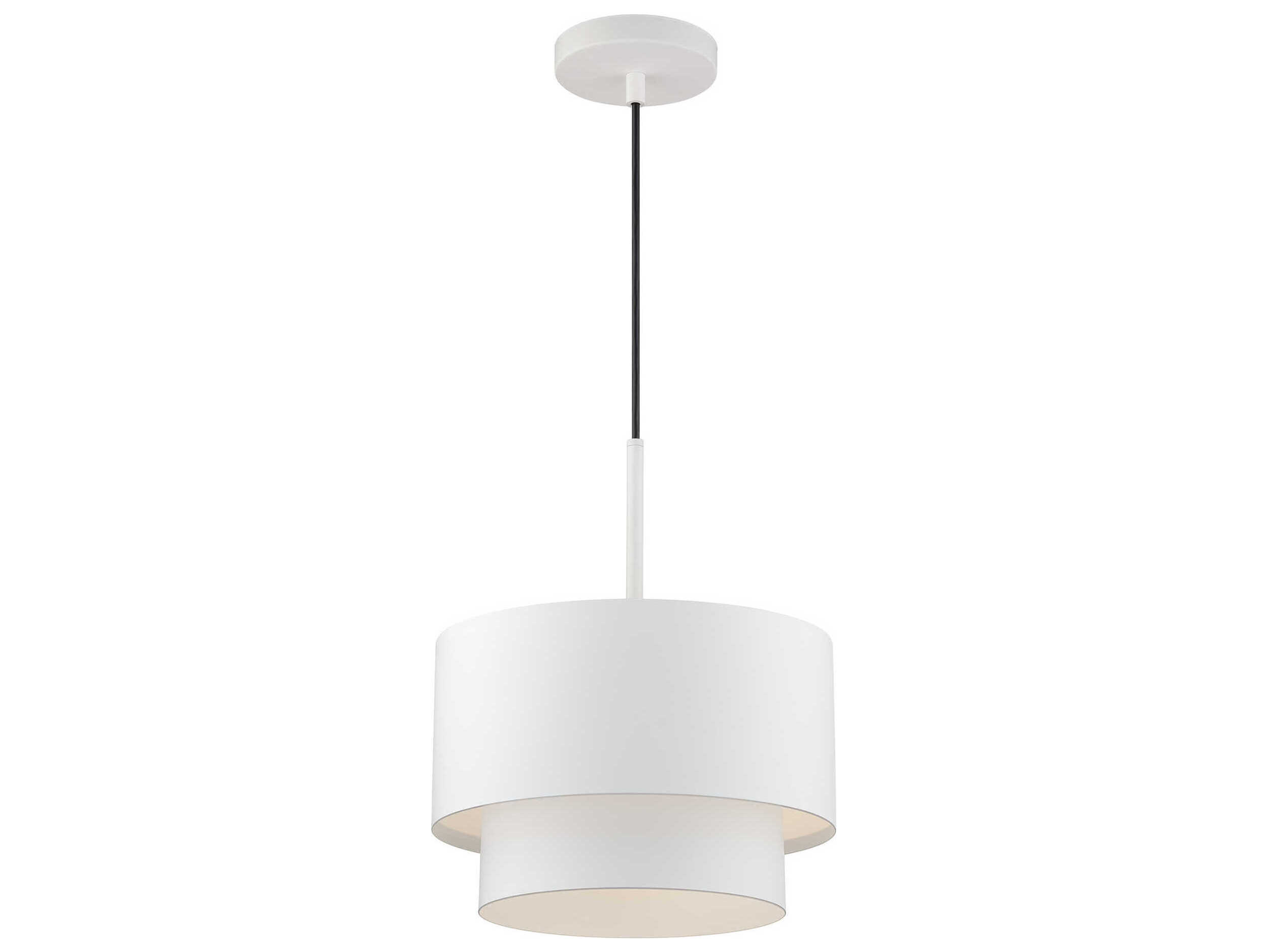 Livex Lighting Zolana 1-Light White Drum Mini Pendant