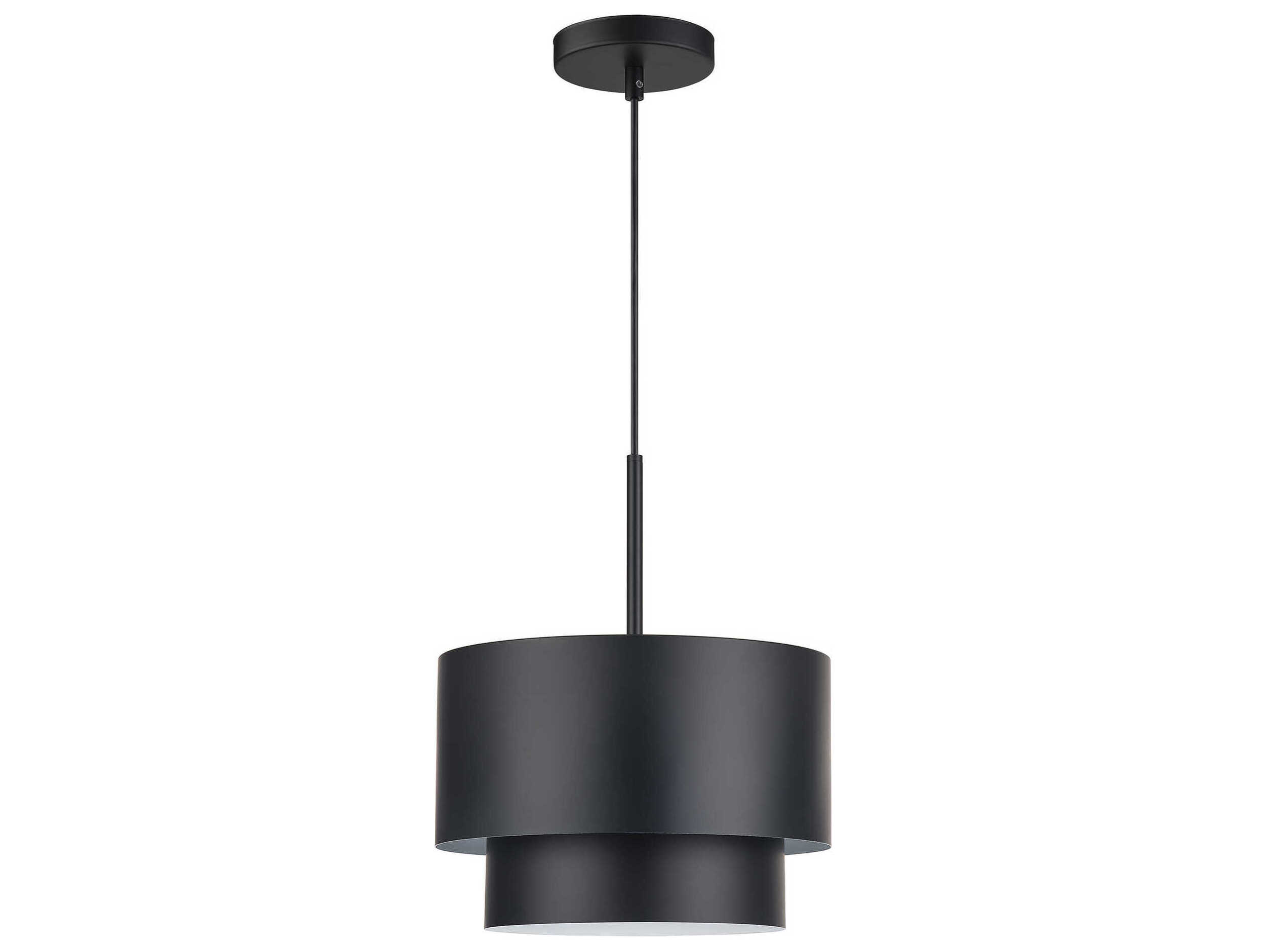 Livex Lighting Zolana 1-Light Black Drum Mini Pendant
