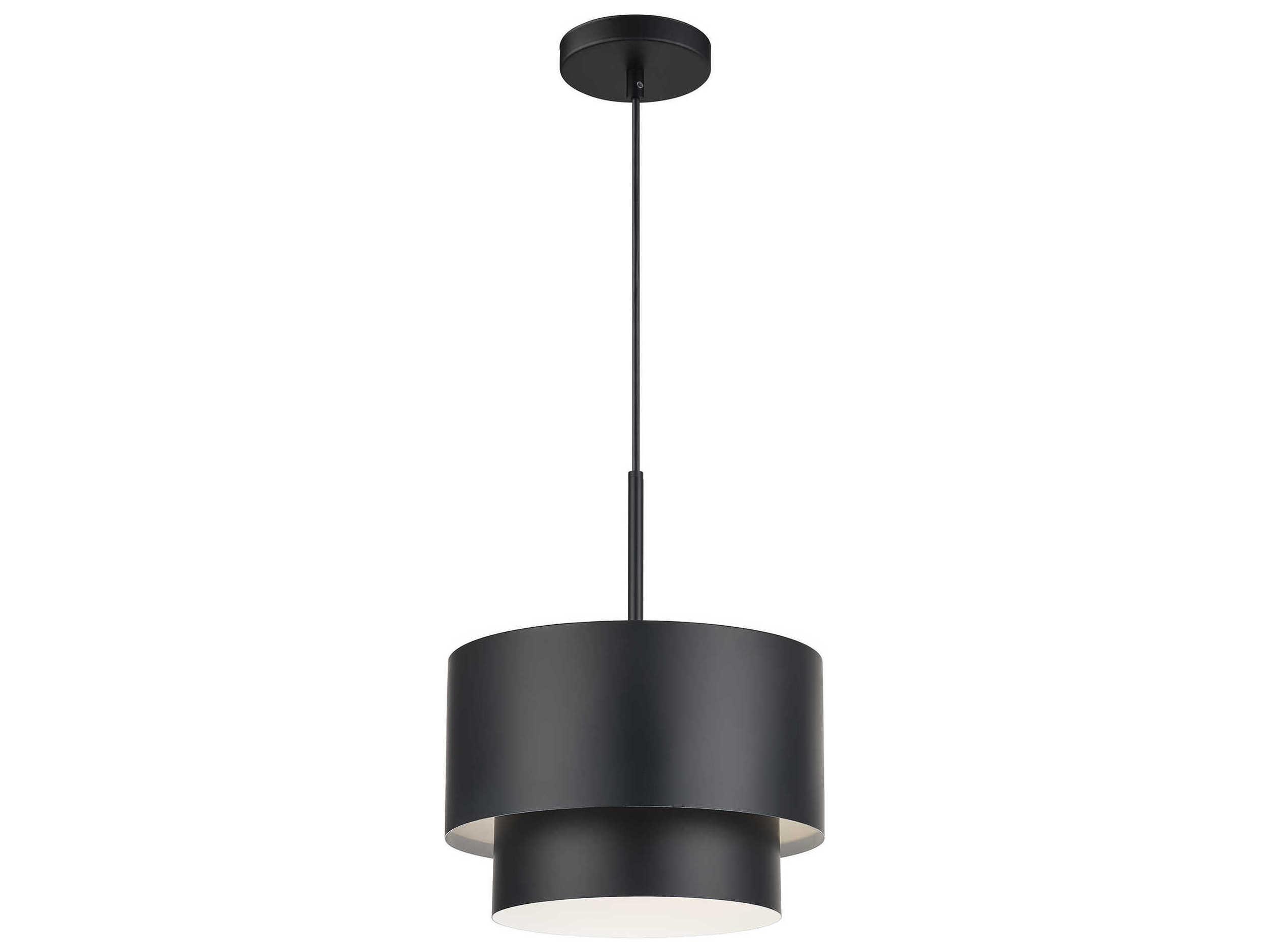 Livex Lighting Zolana 1-Light Black Drum Mini Pendant