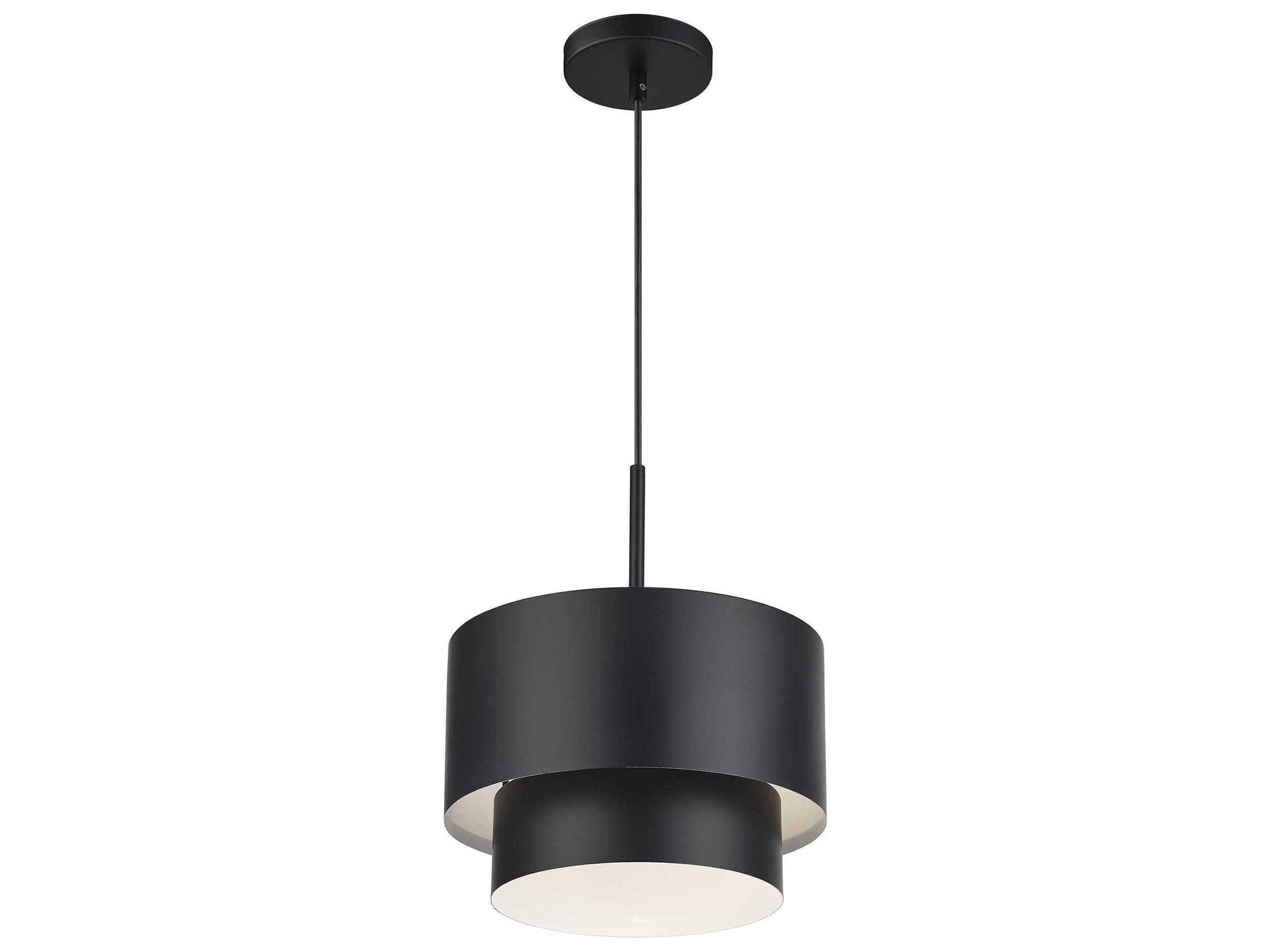 Livex Lighting Zolana 1-Light Black Drum Mini Pendant