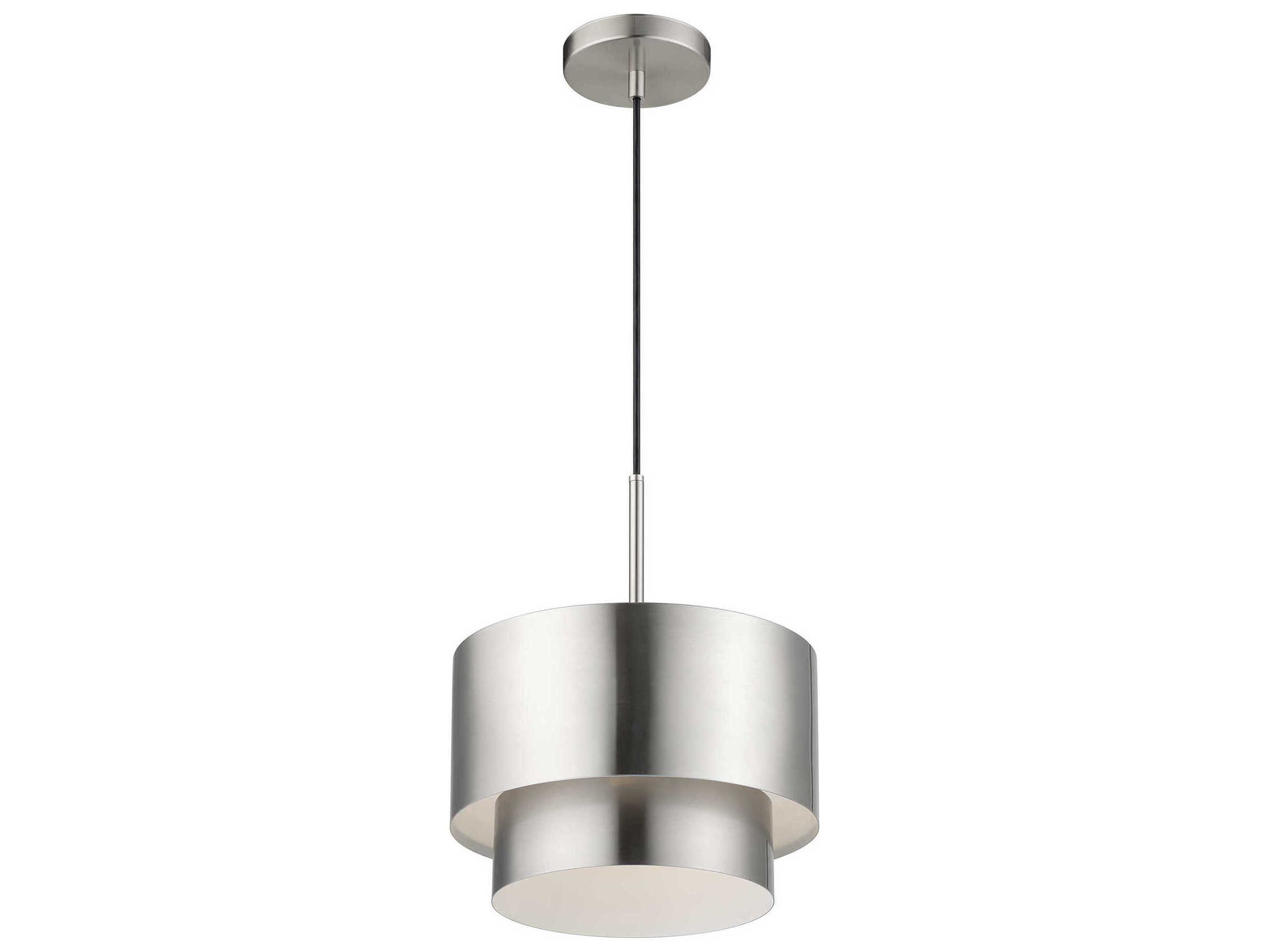 Livex Lighting Zolana 1-Light Brushed Nickel Drum Mini Pendant
