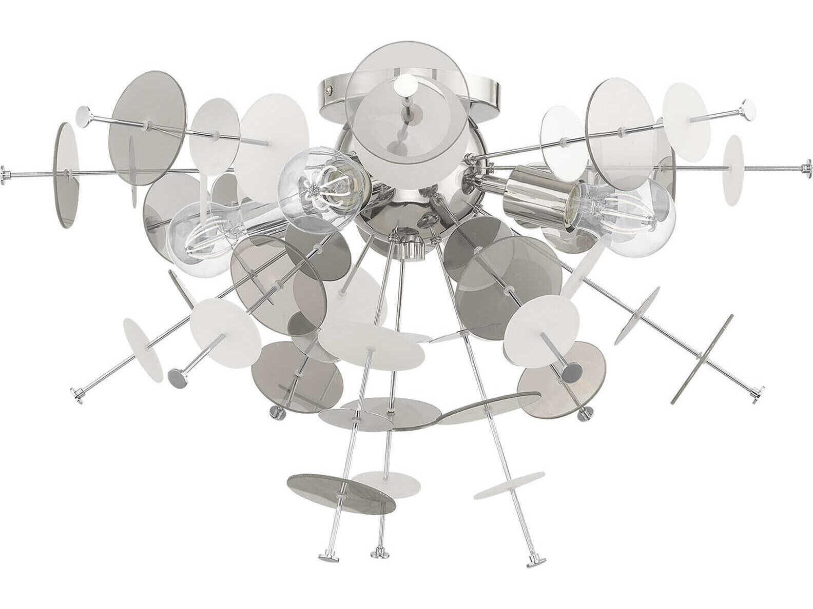 Livex Lighting Circulo 4-Light Polished Chrome Glass Semi Flush Mount