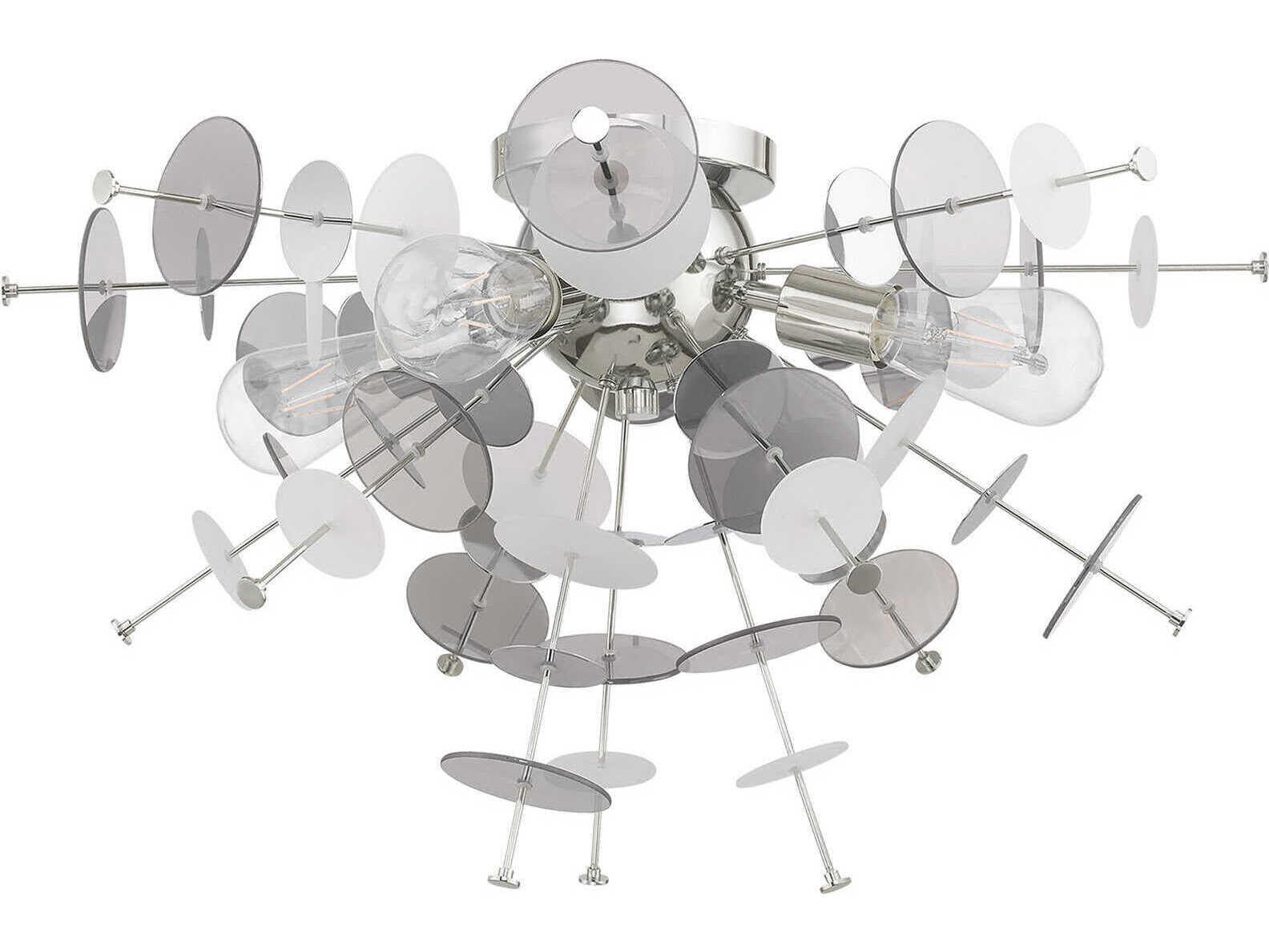 Livex Lighting Circulo 4-Light Polished Chrome Glass Semi Flush Mount