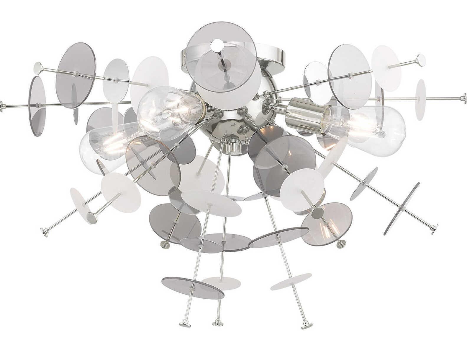 Livex Lighting Circulo 4-Light Polished Chrome Glass Semi Flush Mount