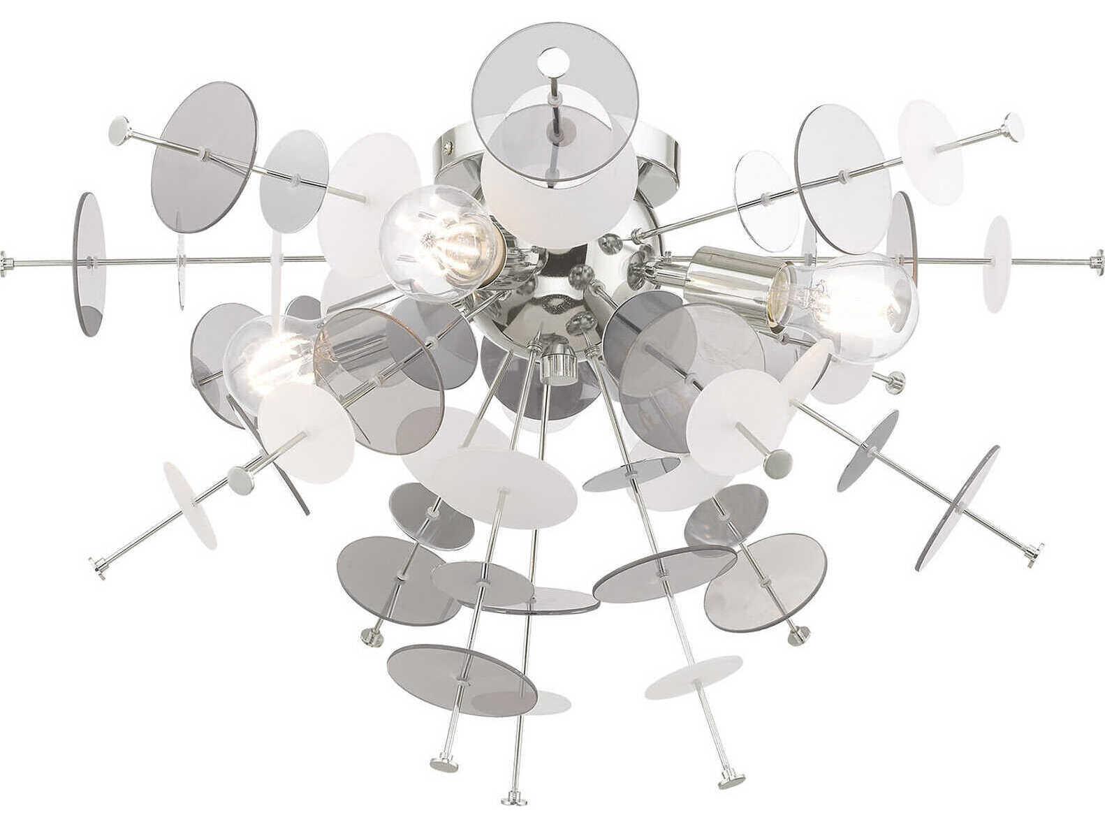 Livex Lighting Circulo 4-Light Polished Chrome Glass Semi Flush Mount