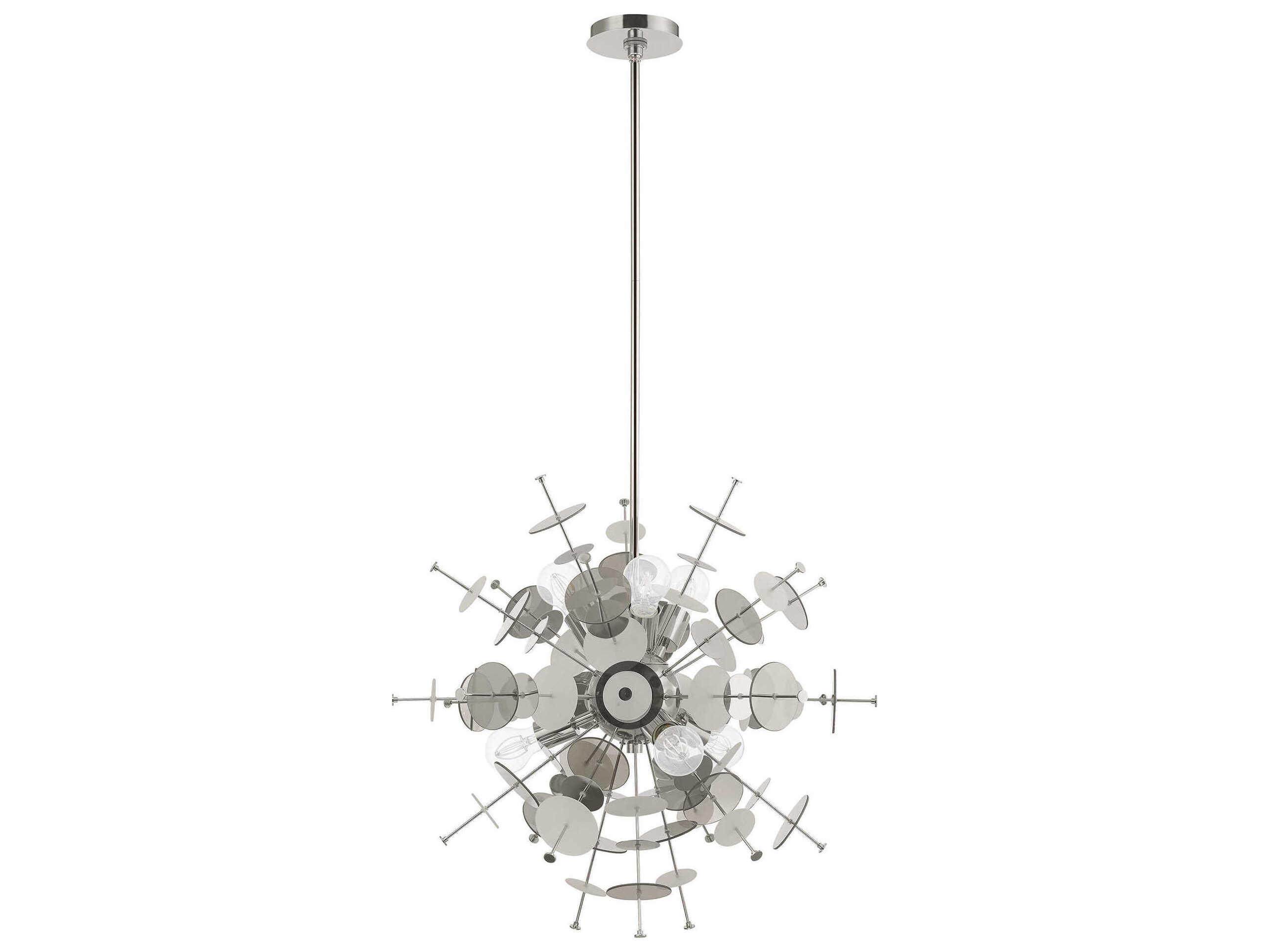 Livex Lighting Circulo 6-Light Polished Chrome Glass Pendant