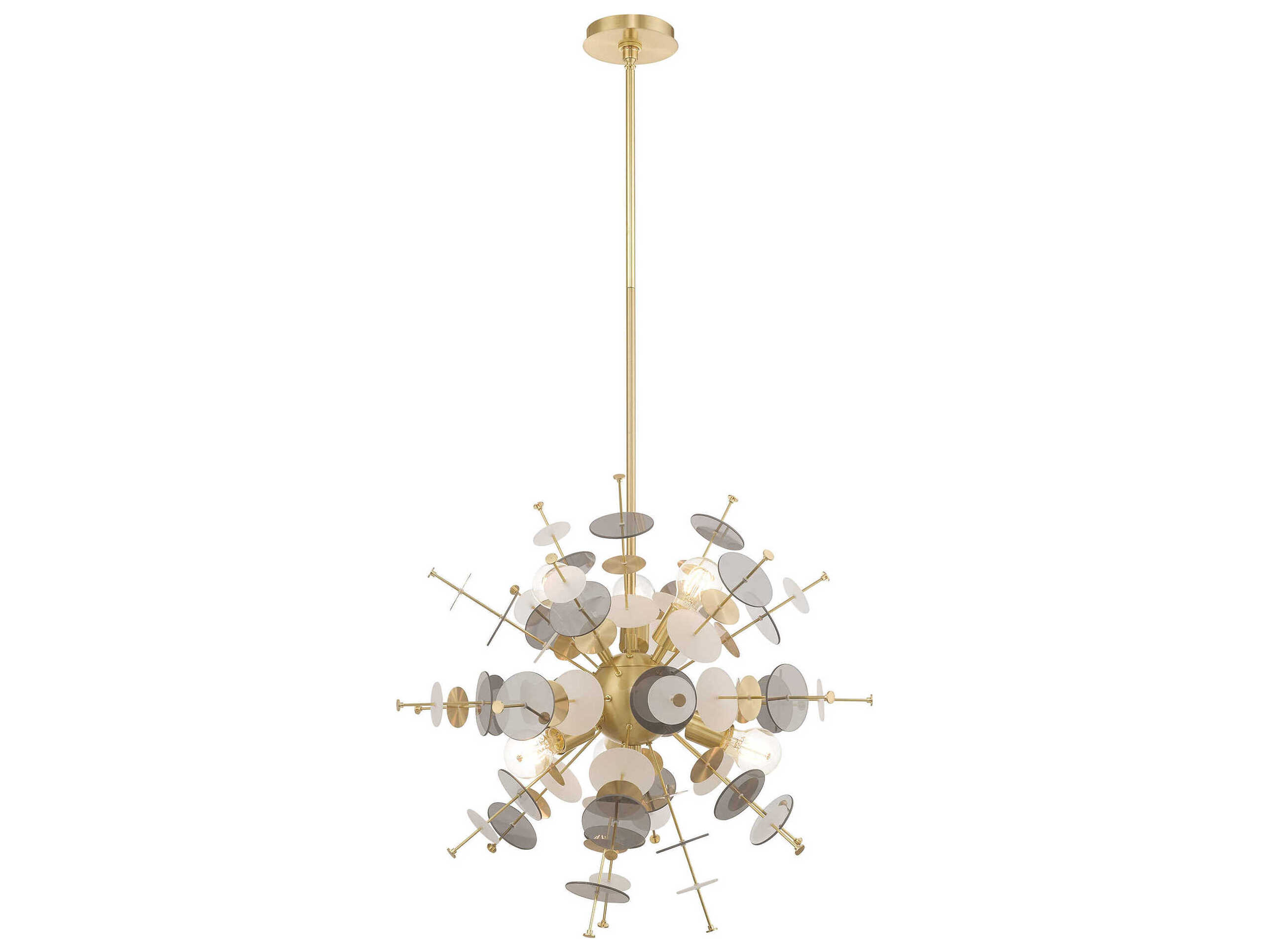 Livex Lighting Circulo 6-Light Satin Brass Glass Pendant