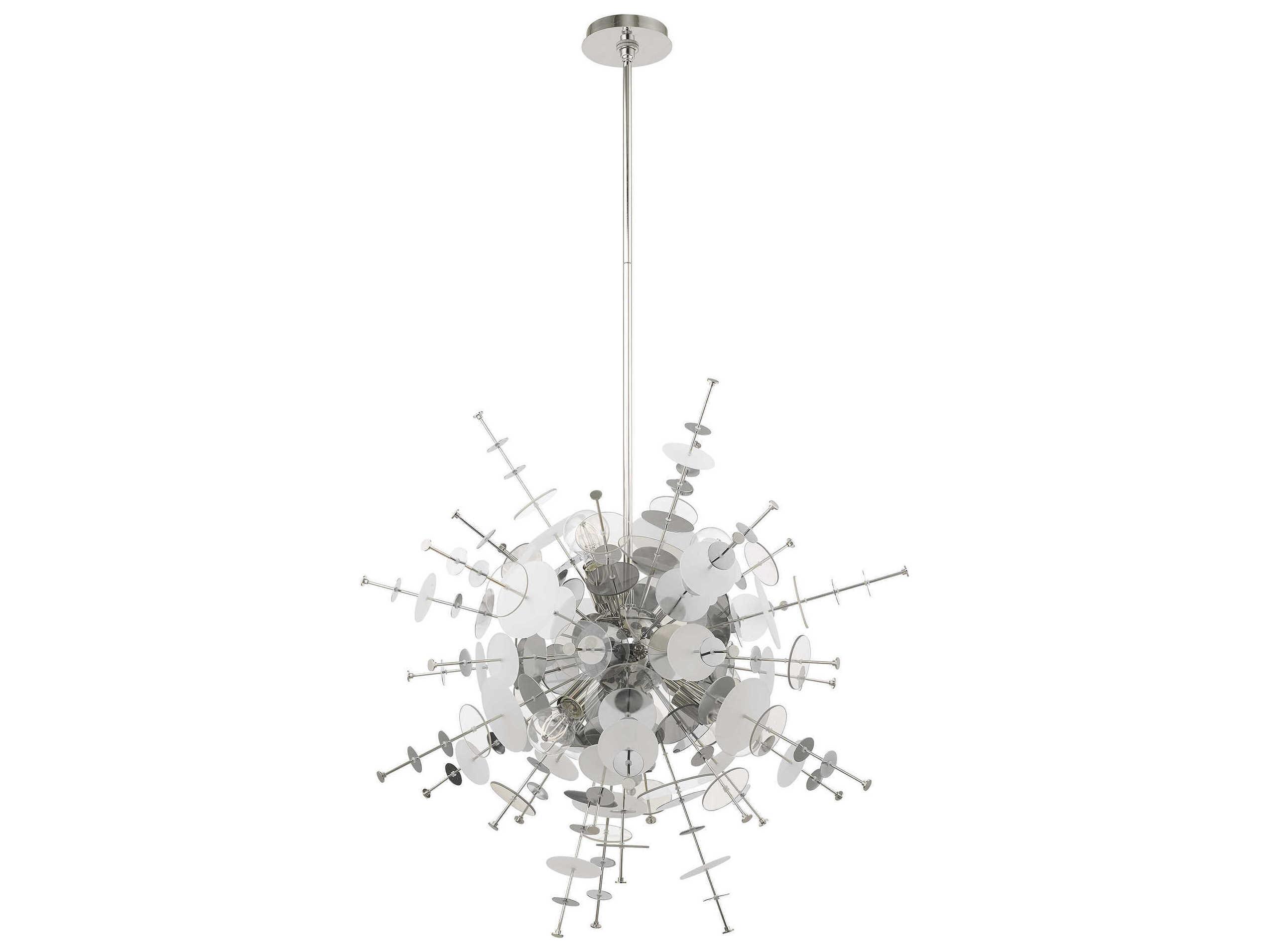 Livex Lighting Circulo 6-Light Polished Chrome Glass Pendant