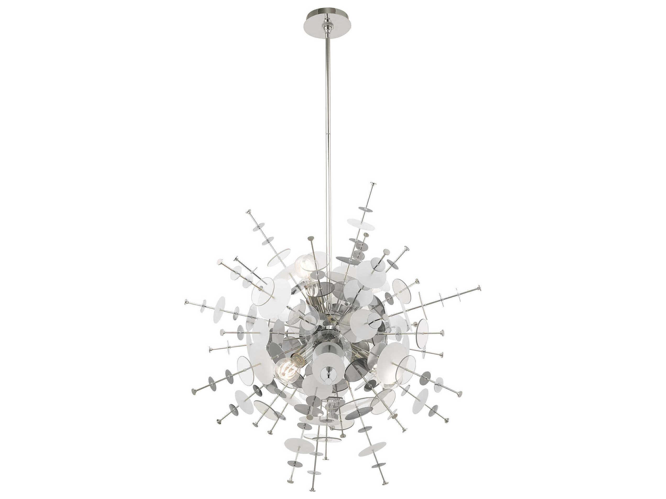 Livex Lighting Circulo 6-Light Polished Chrome Glass Pendant