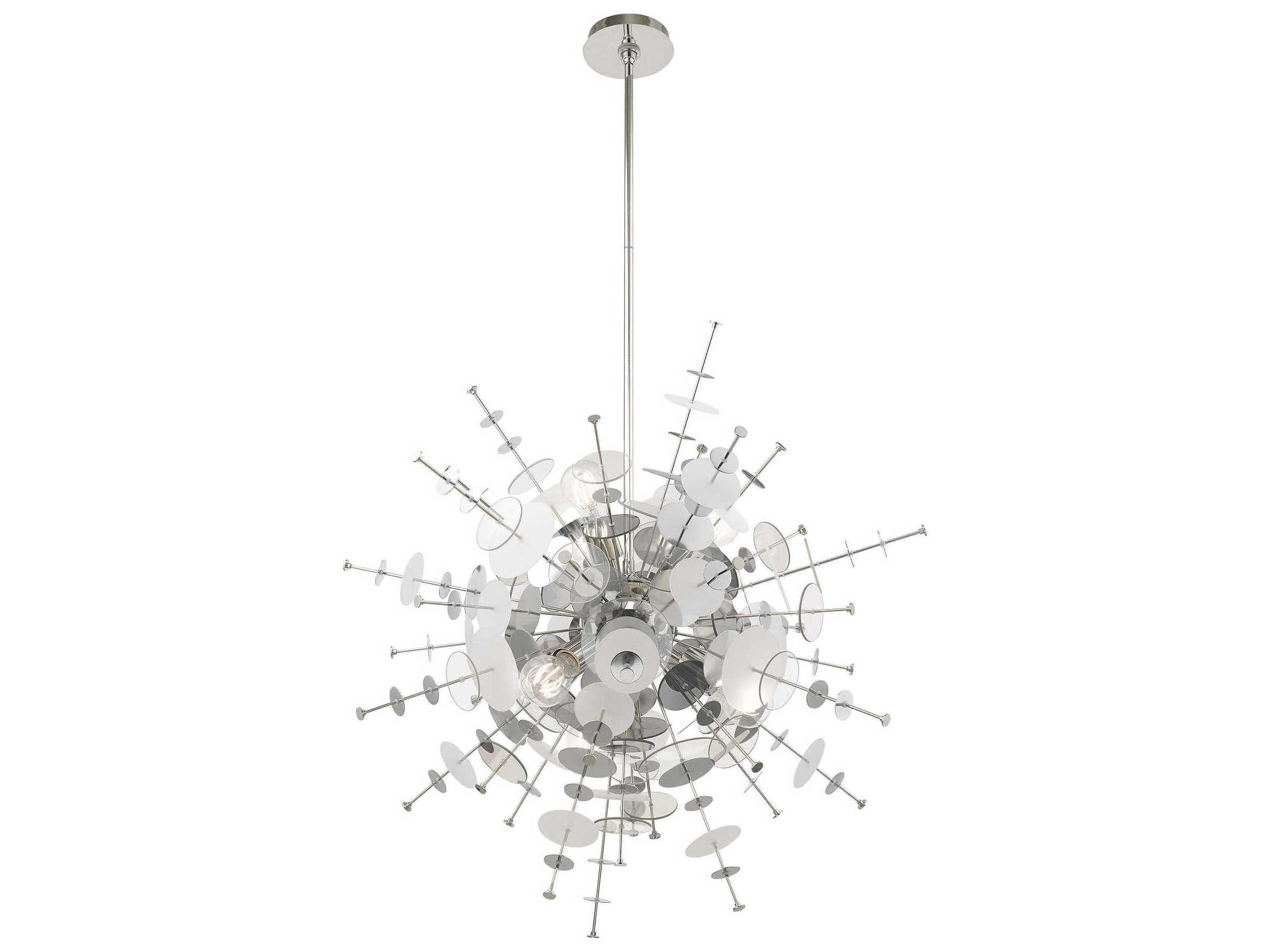 Livex Lighting Circulo 6-Light Polished Chrome Glass Pendant