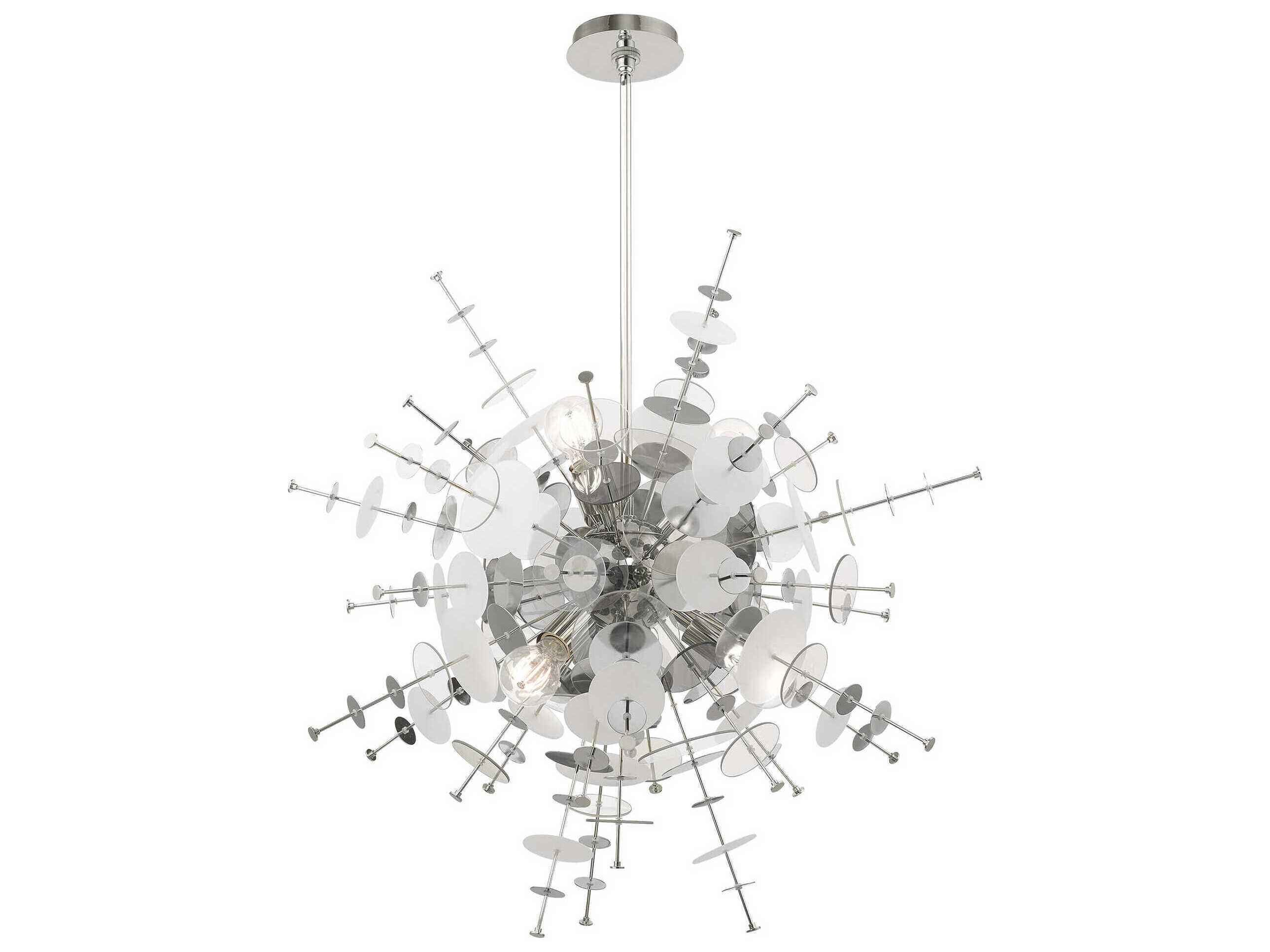 Livex Lighting Circulo 6-Light Polished Chrome Glass Pendant