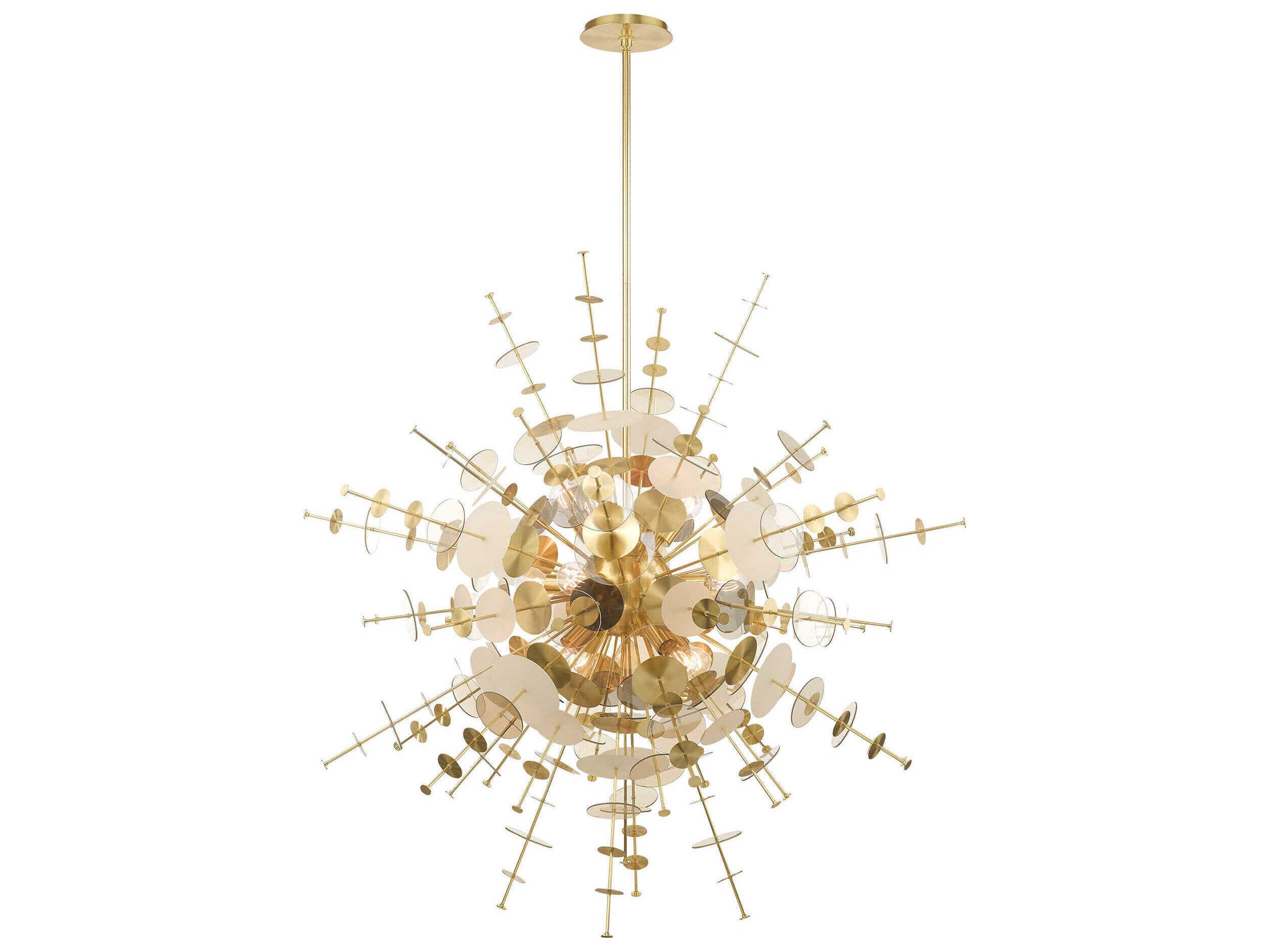 Livex Lighting Circulo 12-Light Satin Brass Glass Pendant