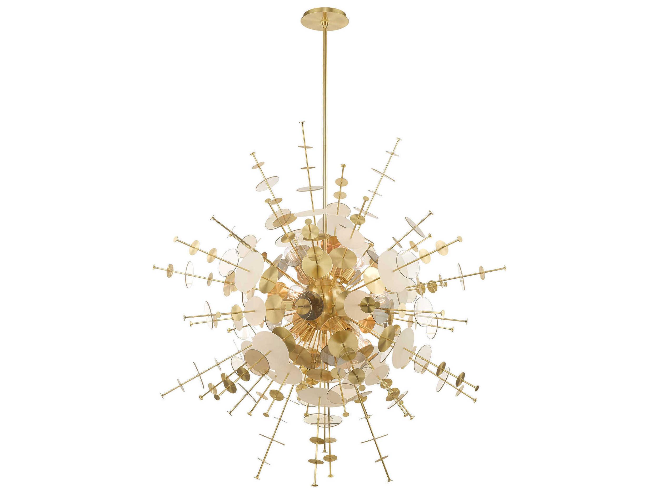 Livex Lighting Circulo 12-Light Satin Brass Glass Pendant