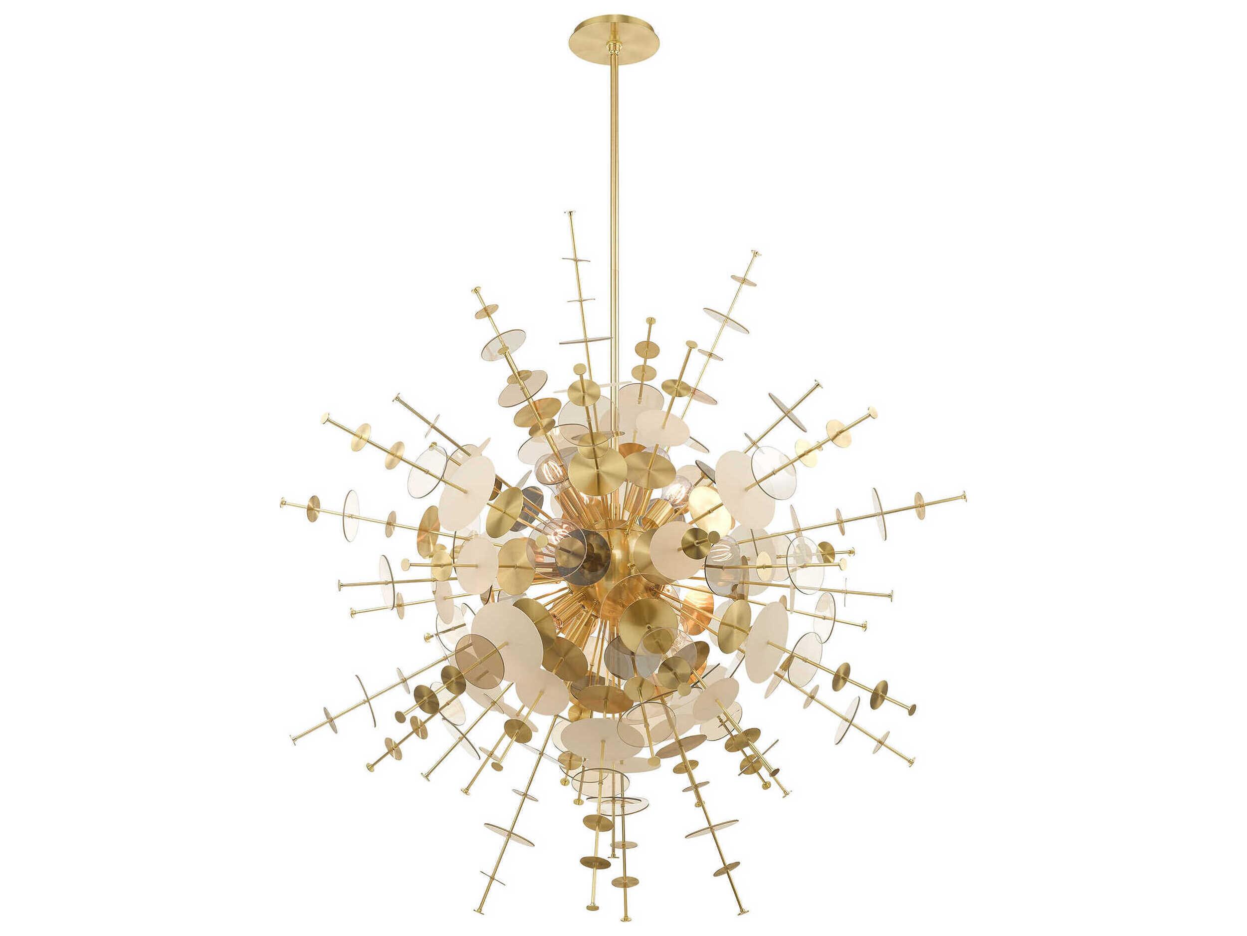 Livex Lighting Circulo 12-Light Satin Brass Glass Pendant
