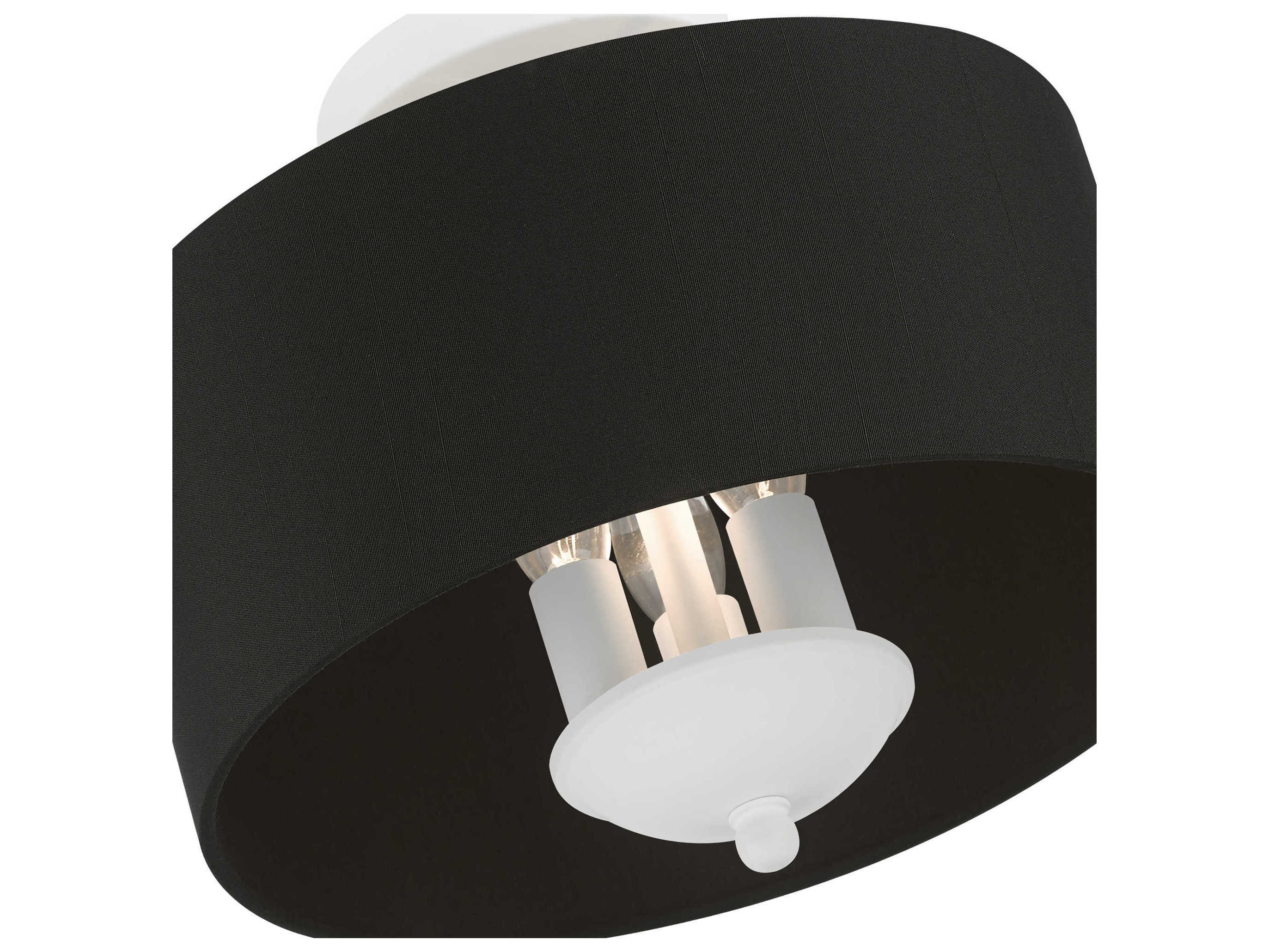 Livex Lighting Huntington 3-Light White Drum Semi Flush Mount