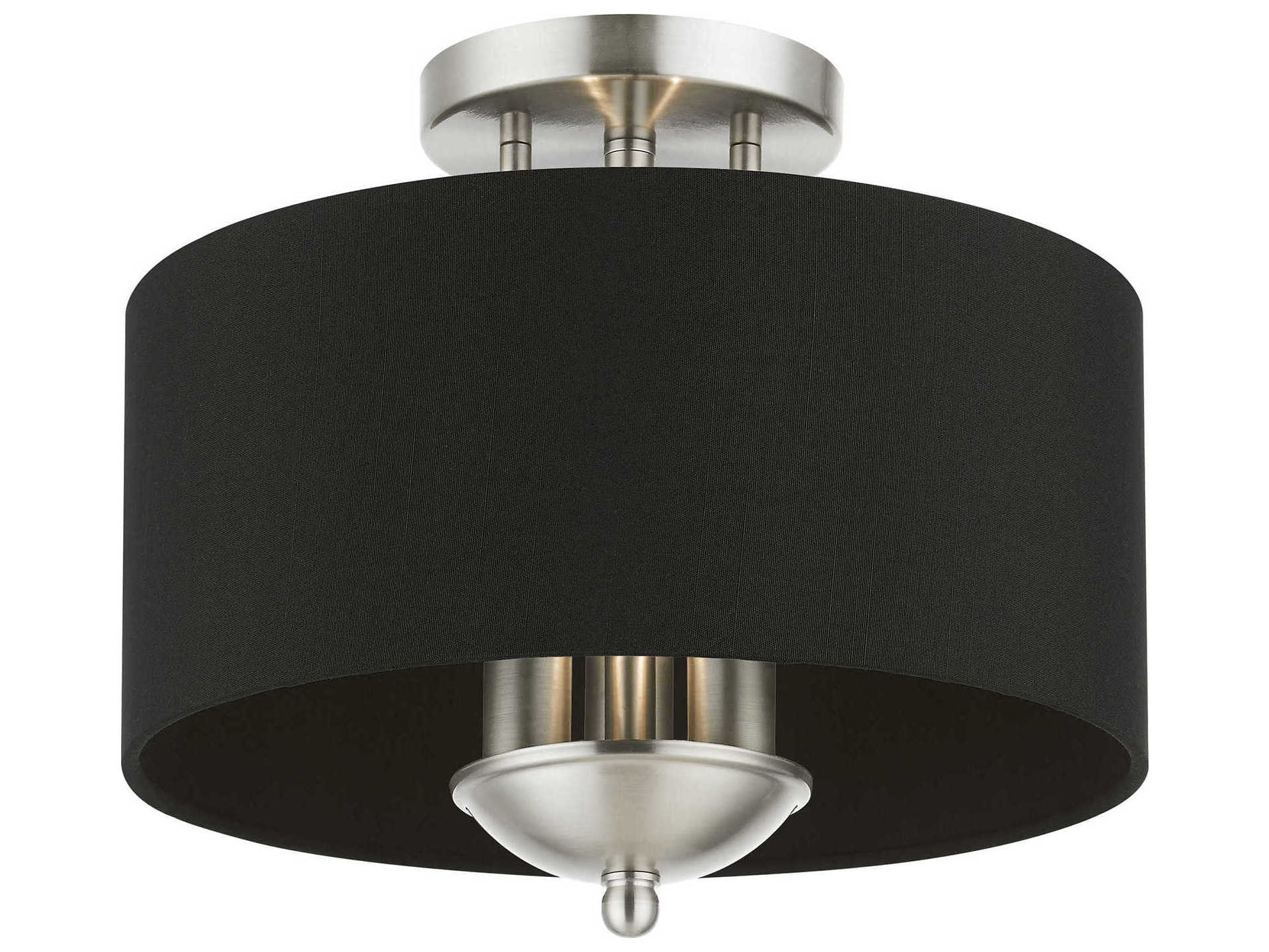Livex Lighting Huntington 3-Light Brushed Nickel Drum Semi Flush Mount