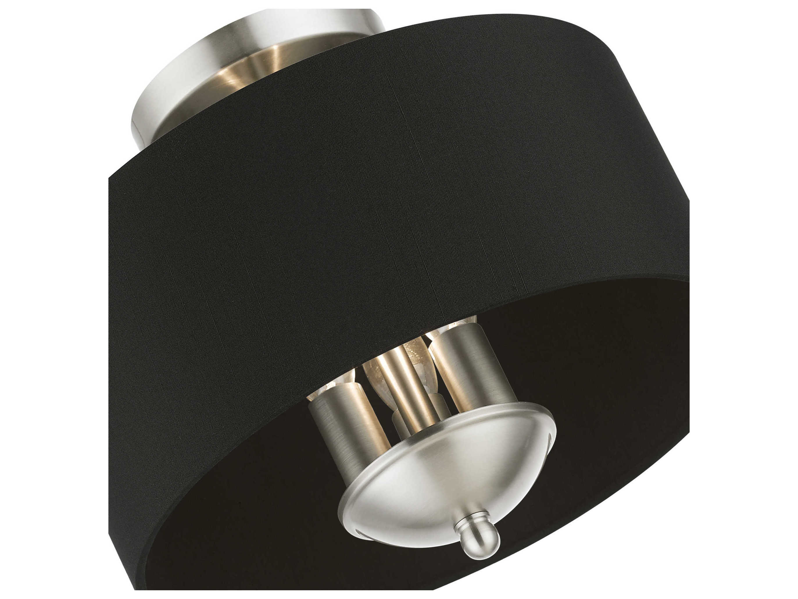 Livex Lighting Huntington 3-Light Brushed Nickel Drum Semi Flush Mount