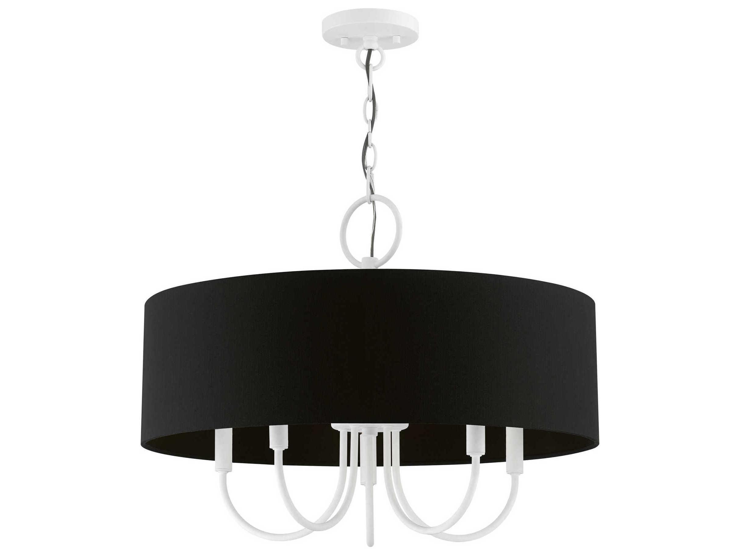 Livex Lighting Huntington 5-Light White Drum Chandelier