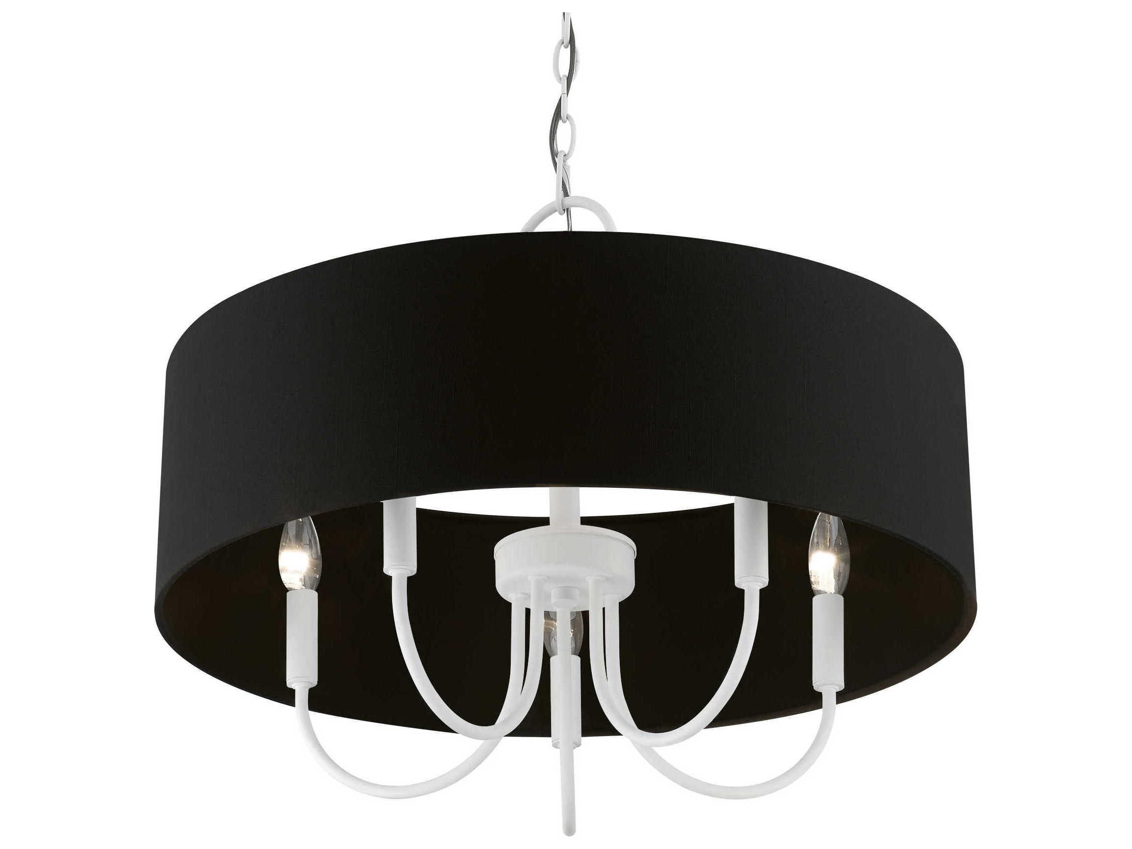 Livex Lighting Huntington 5-Light White Drum Chandelier