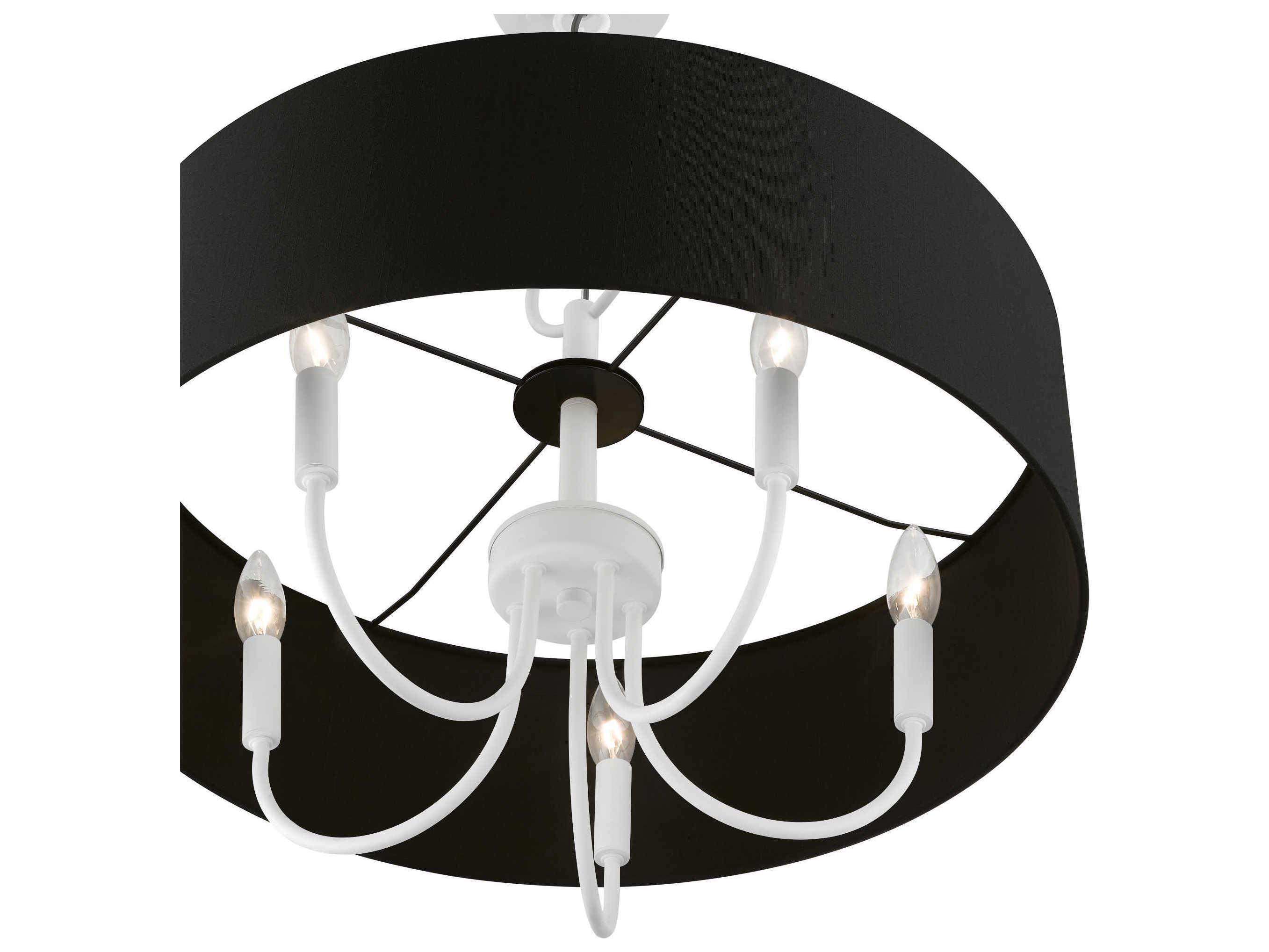 Livex Lighting Huntington 5-Light White Drum Chandelier