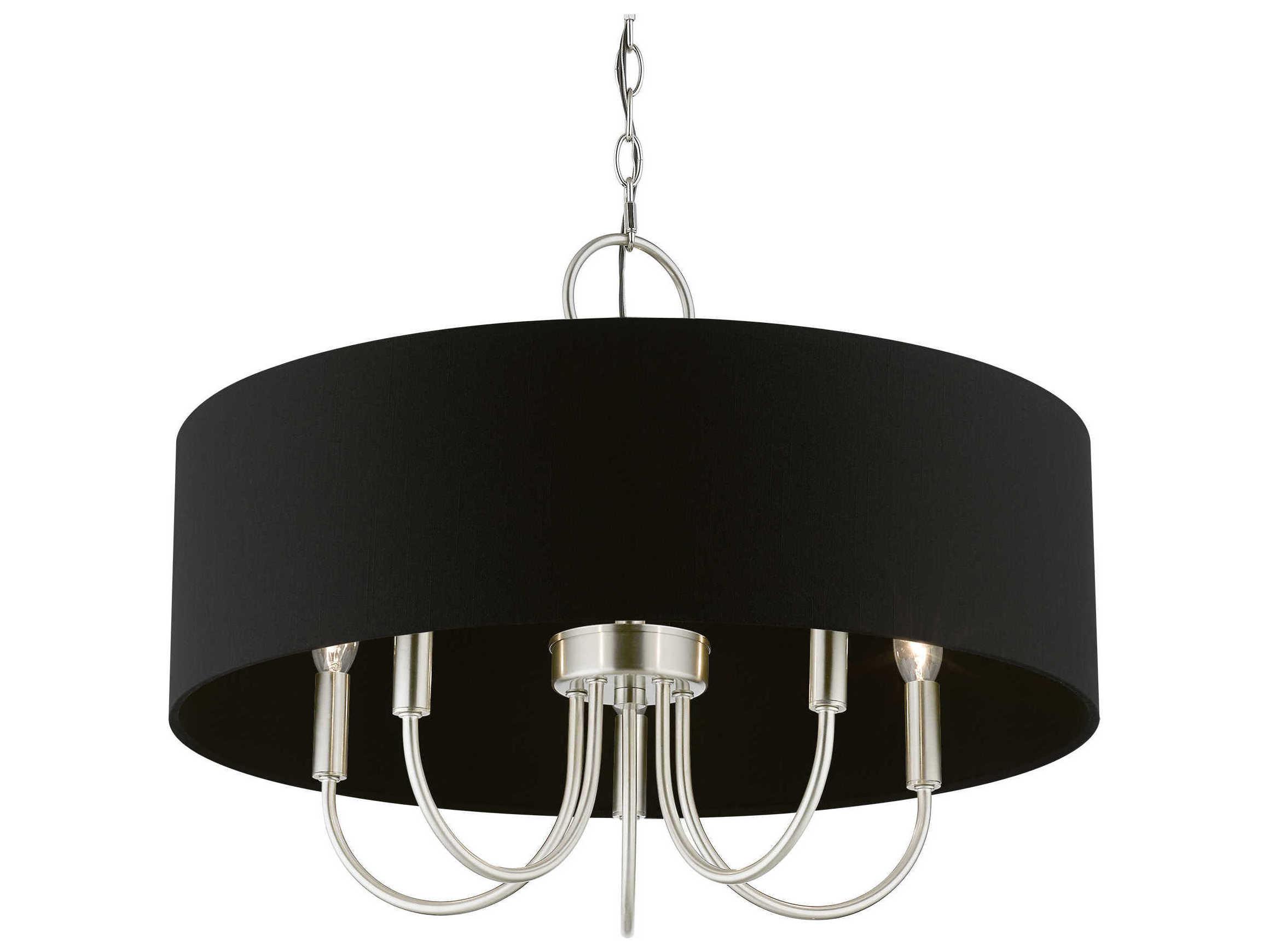 Livex Lighting Huntington 5-Light Brushed Nickel Drum Chandelier