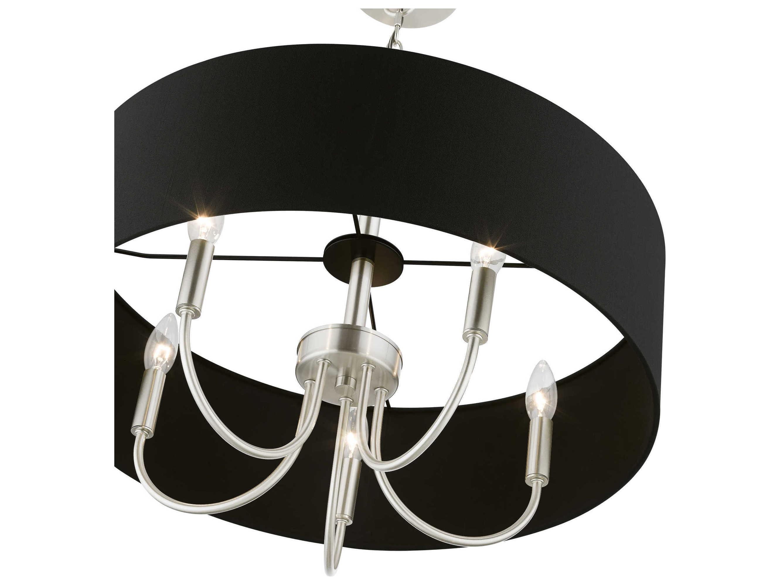 Livex Lighting Huntington 5-Light Brushed Nickel Drum Chandelier