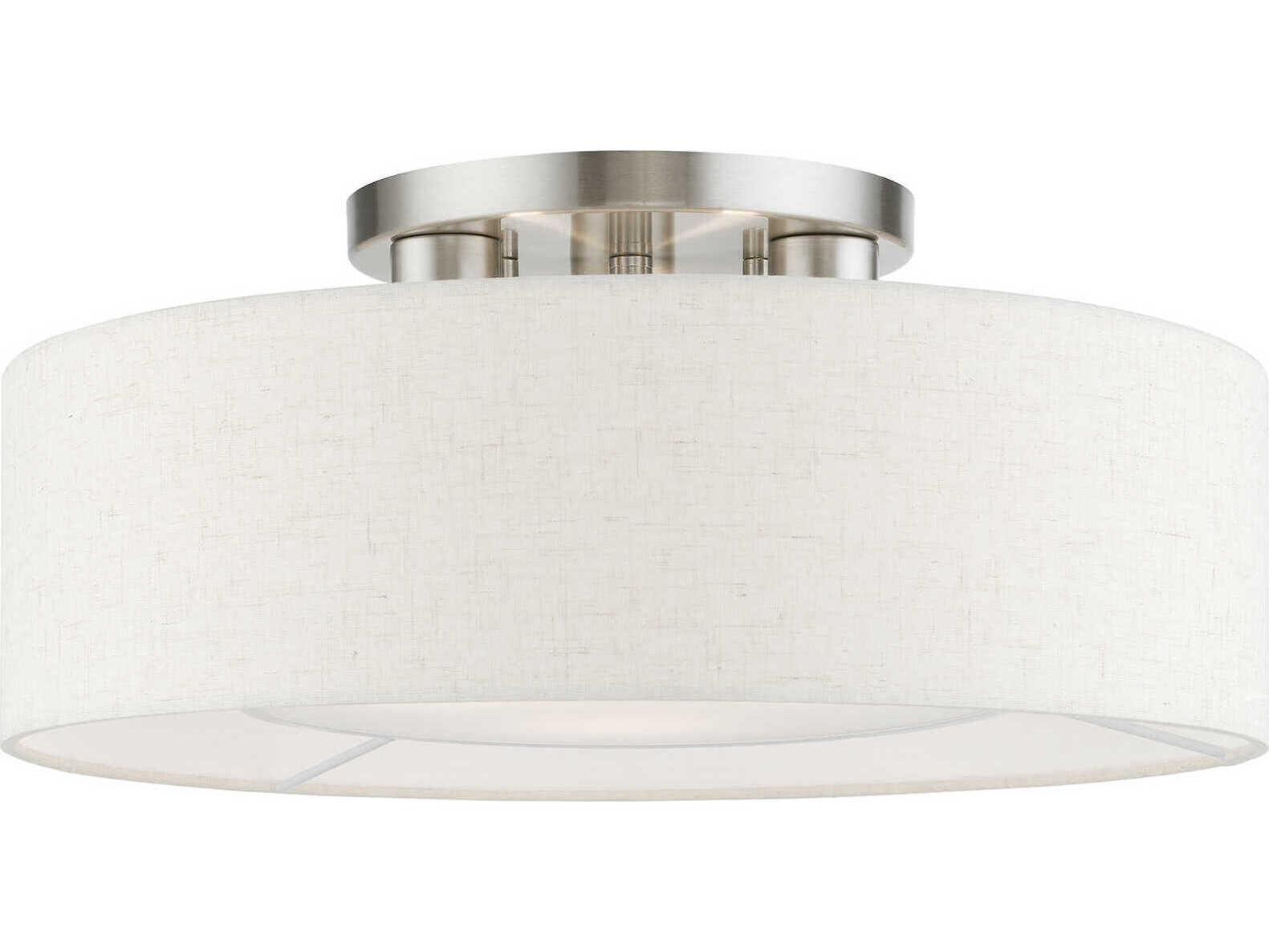 Livex Lighting Ellsworth 3-Light English Bronze Drum Semi Flush Mount