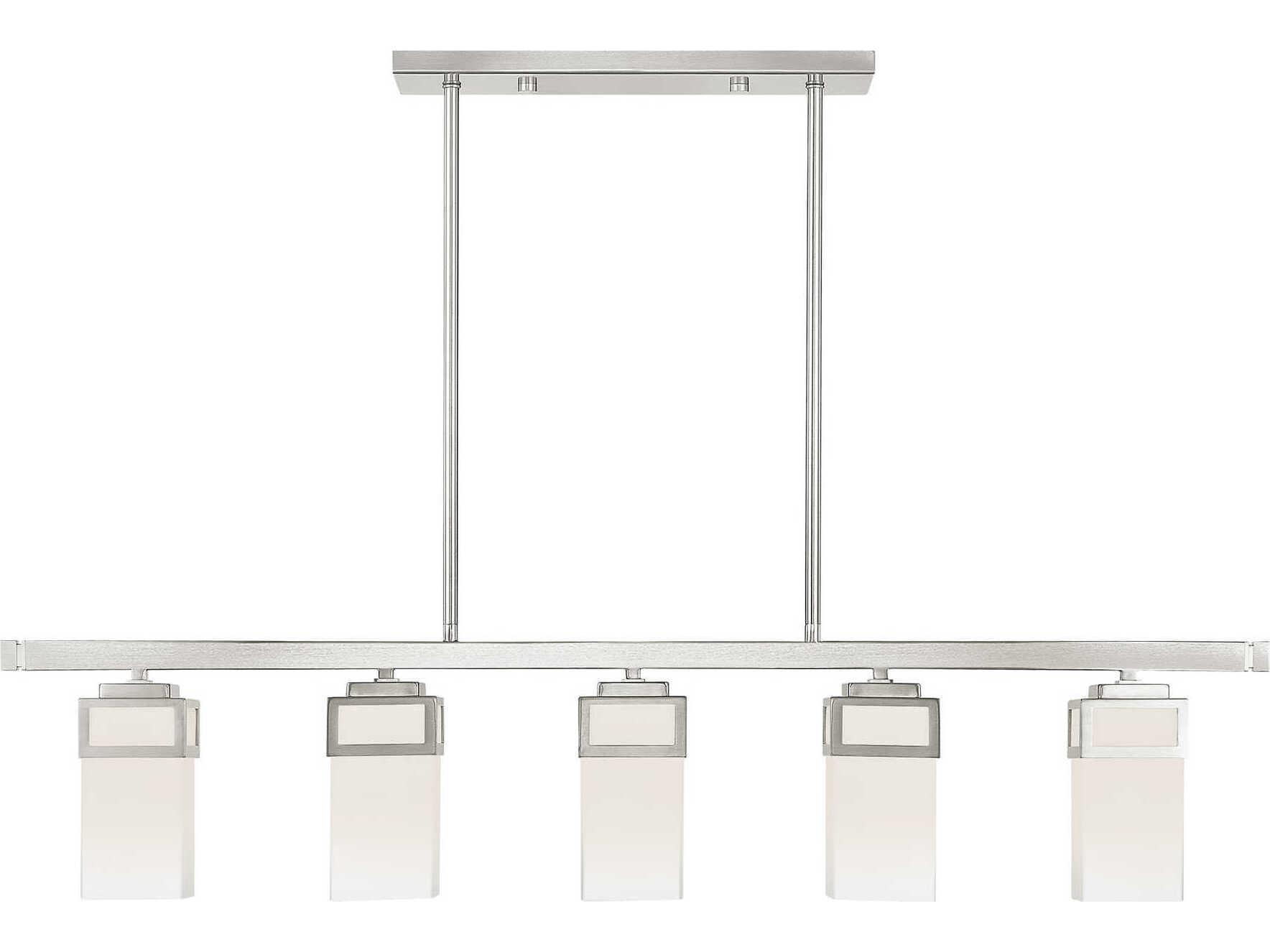 Livex Lighting Harding 5-Light Brushed Nickel Glass Island Pendant