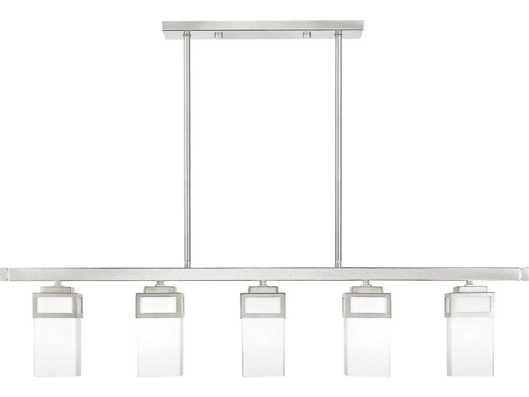 Livex Lighting Harding 5-Light Brushed Nickel Glass Island Pendant