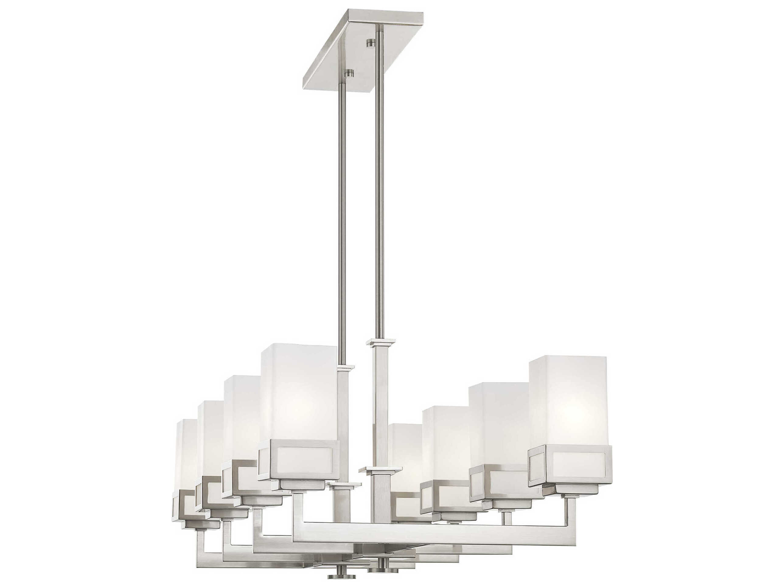 Livex Lighting Harding 8-Light Brushed Nickel Glass Island Pendant