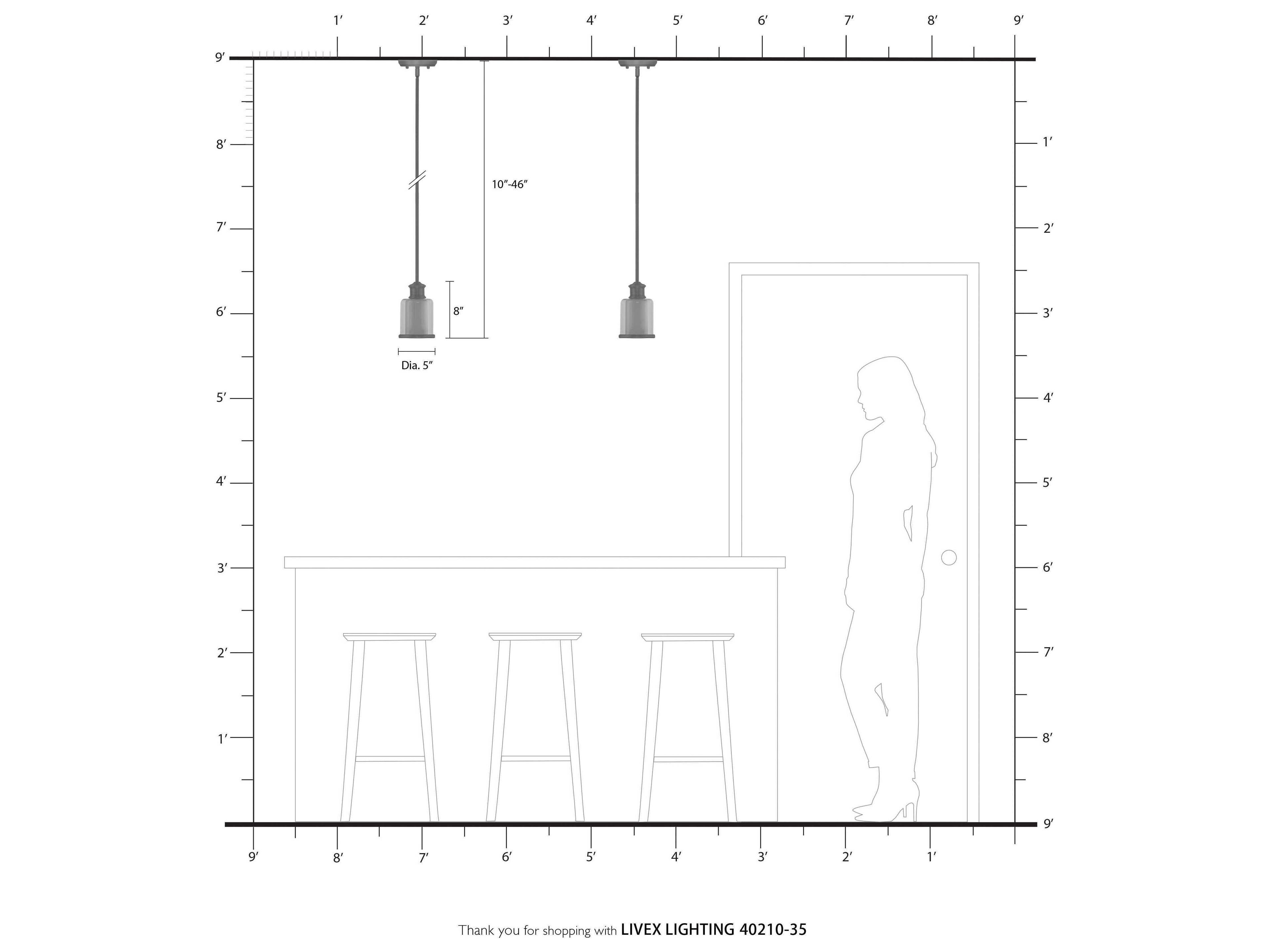 Livex Lighting Middlebush 1-Light Polished Nickel Glass Cylinder Mini Pendant