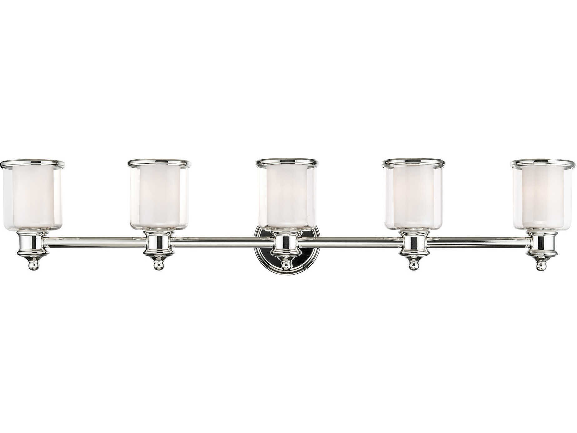 Livex Lighting Middlebush 5-Light Polished Nickel Glass Vanity Light