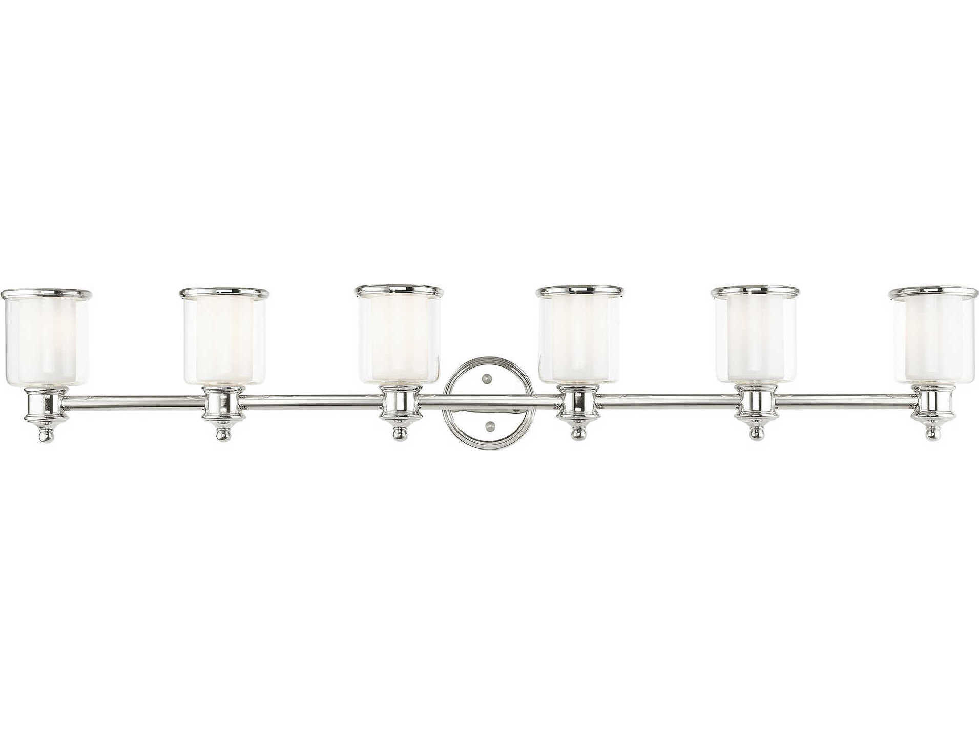 Livex Lighting Middlebush 6-Light Polished Nickel Glass Vanity Light