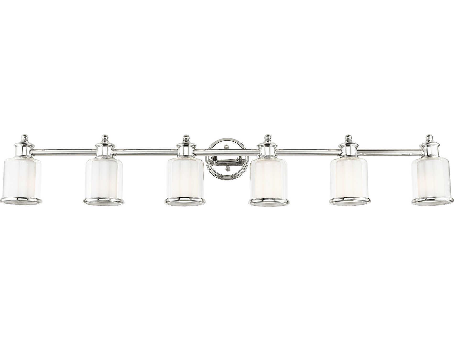 Livex Lighting Middlebush 6-Light Polished Nickel Glass Vanity Light