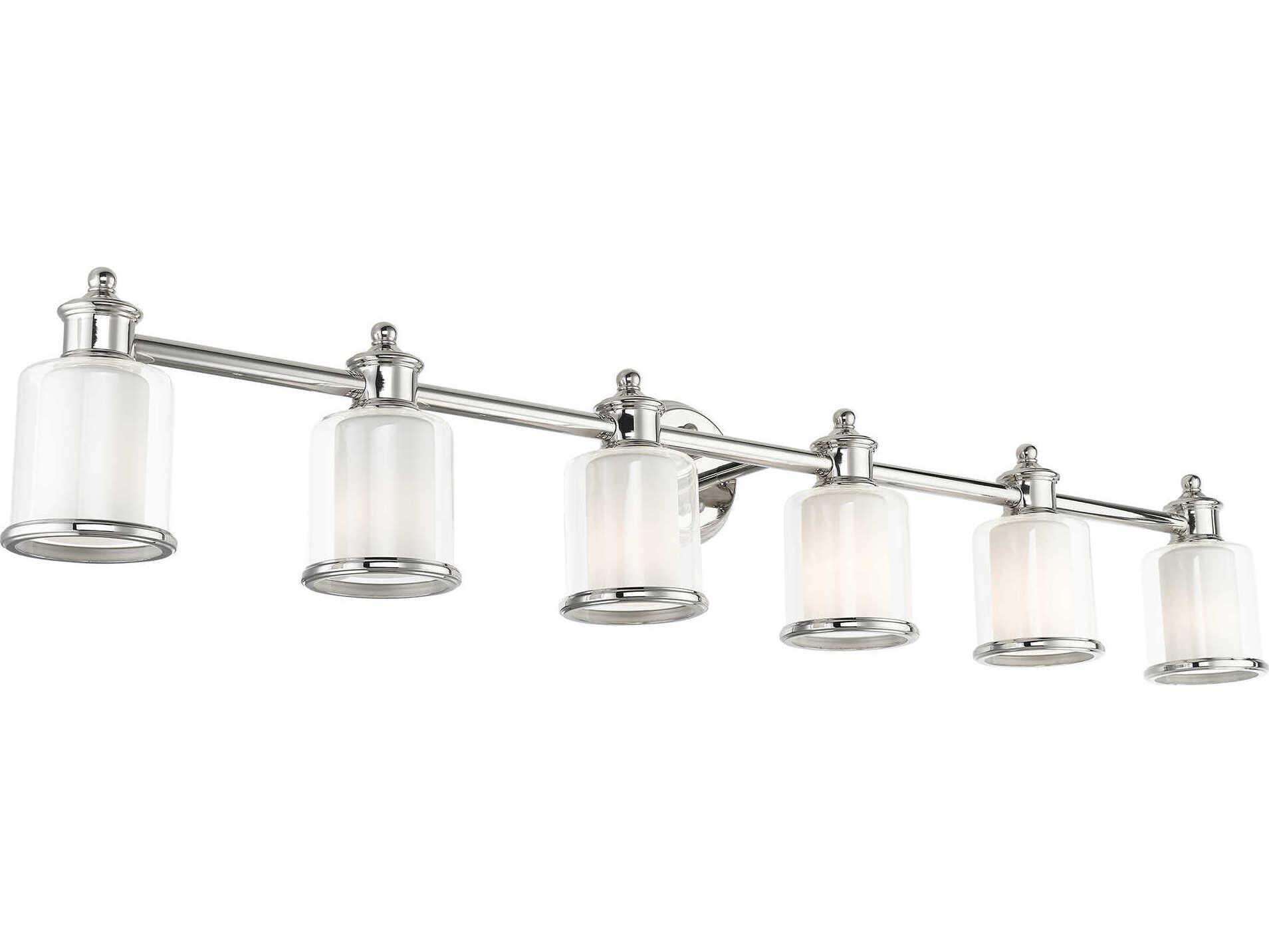 Livex Lighting Middlebush 6-Light Polished Nickel Glass Vanity Light