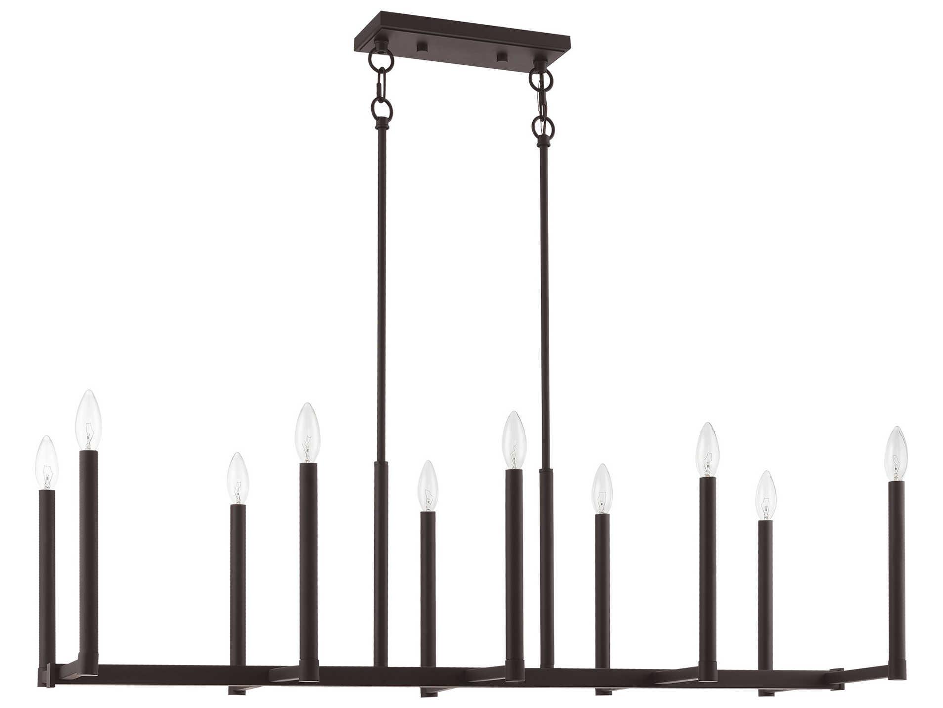 Livex Lighting Alpine 10-Light Bronze Linear Island Pendant
