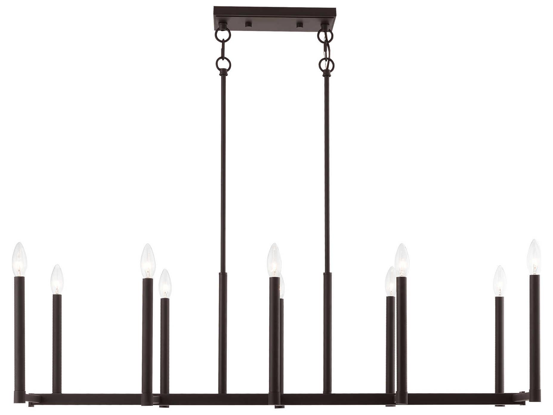 Livex Lighting Alpine 10-Light Bronze Linear Island Pendant