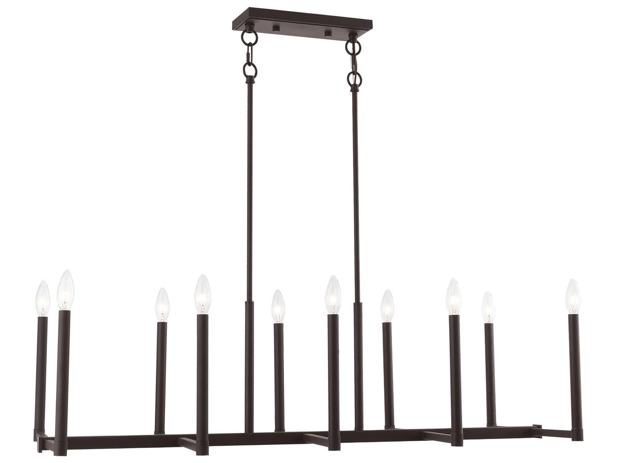 Livex Lighting Alpine 10-Light Bronze Linear Island Pendant