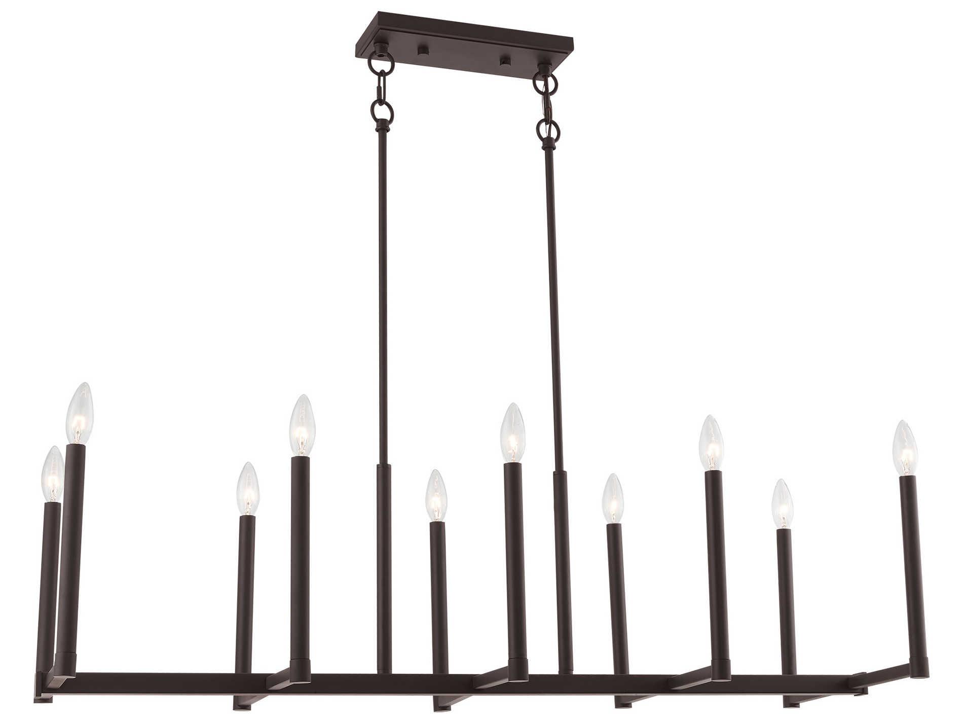 Livex Lighting Alpine 10-Light Bronze Linear Island Pendant