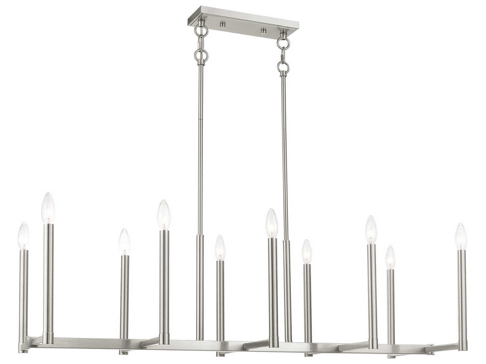 Livex Lighting Alpine 10-Light Brushed Nickel Island Pendant